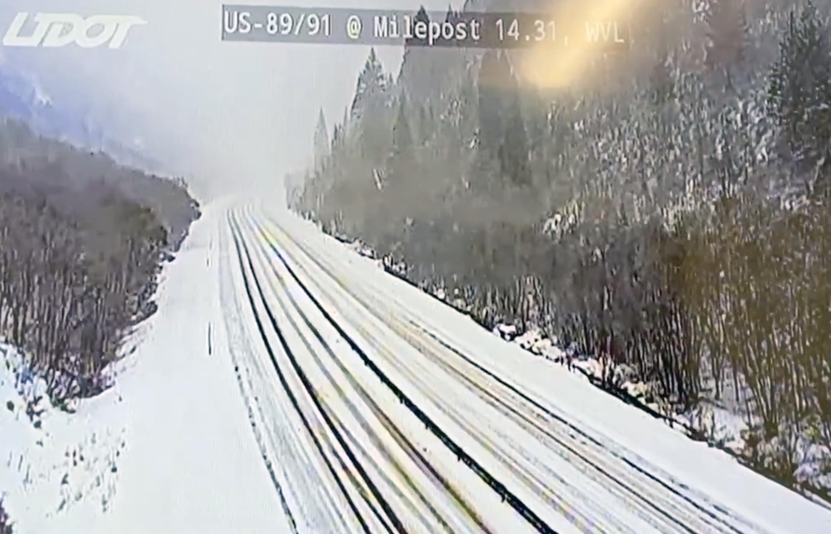 Sardine Canyon under traction restriction due to winter weather conditions