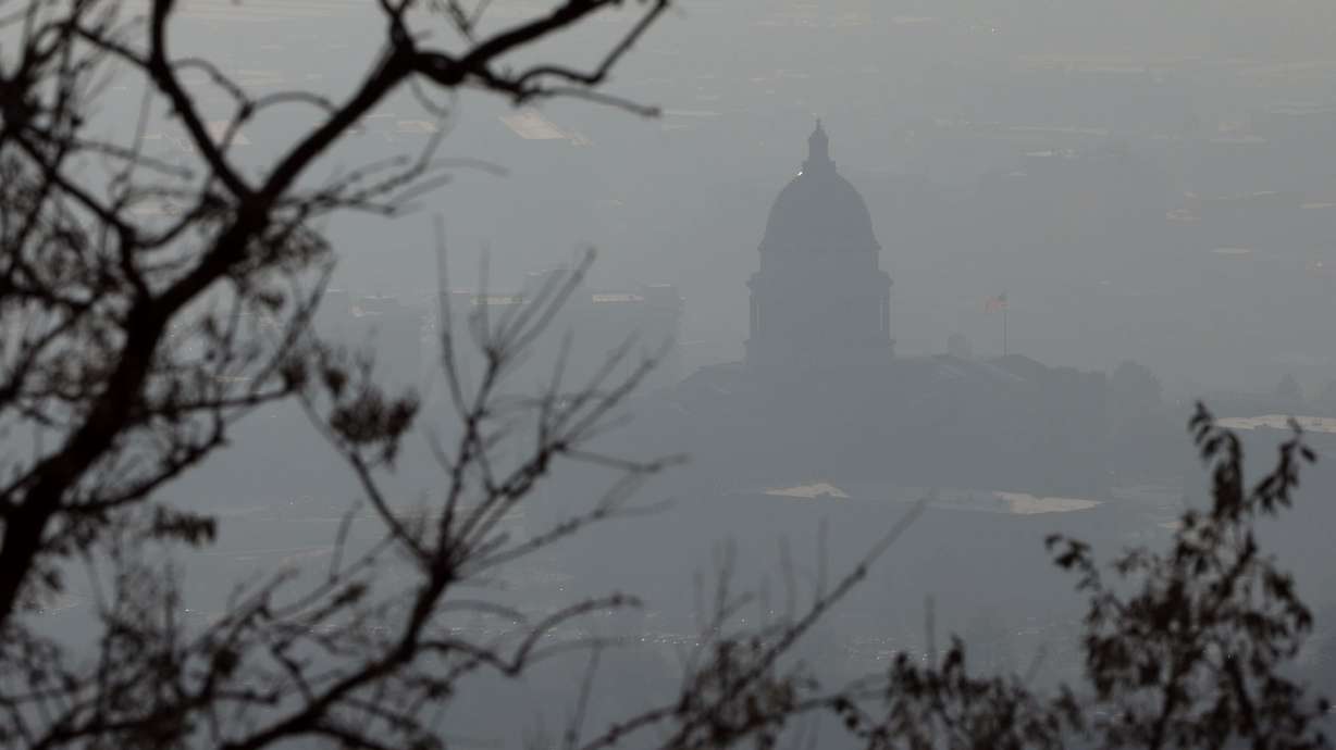 The Utah State Capitol is pictured from the Bonneville Shoreline Trail during an inversion in Salt Lake City on Dec. 5.