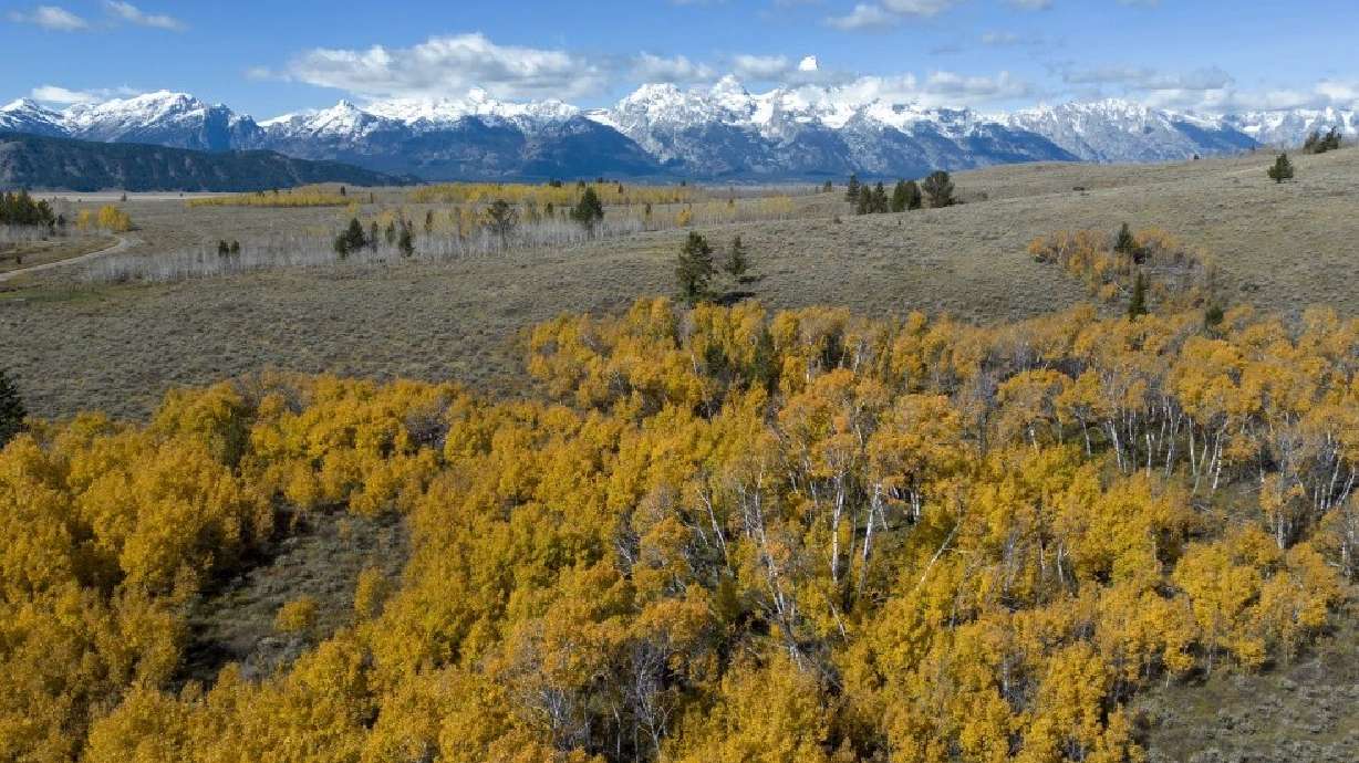 Part of a square-mile section of state land in Wyoming’s Grand Teton National Park is seen, Oct. 5, 2023.