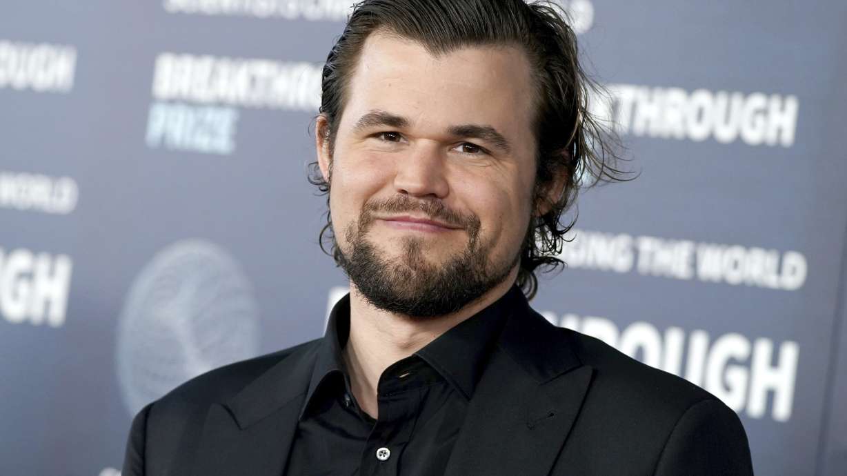 Magnus Carlsen attends an event on April 15, 2023, at The Academy Museum of Motion Pictures in Los Angeles. Carlsen is headed back to the World Blitz Championship Monday after a jeans dispute.
