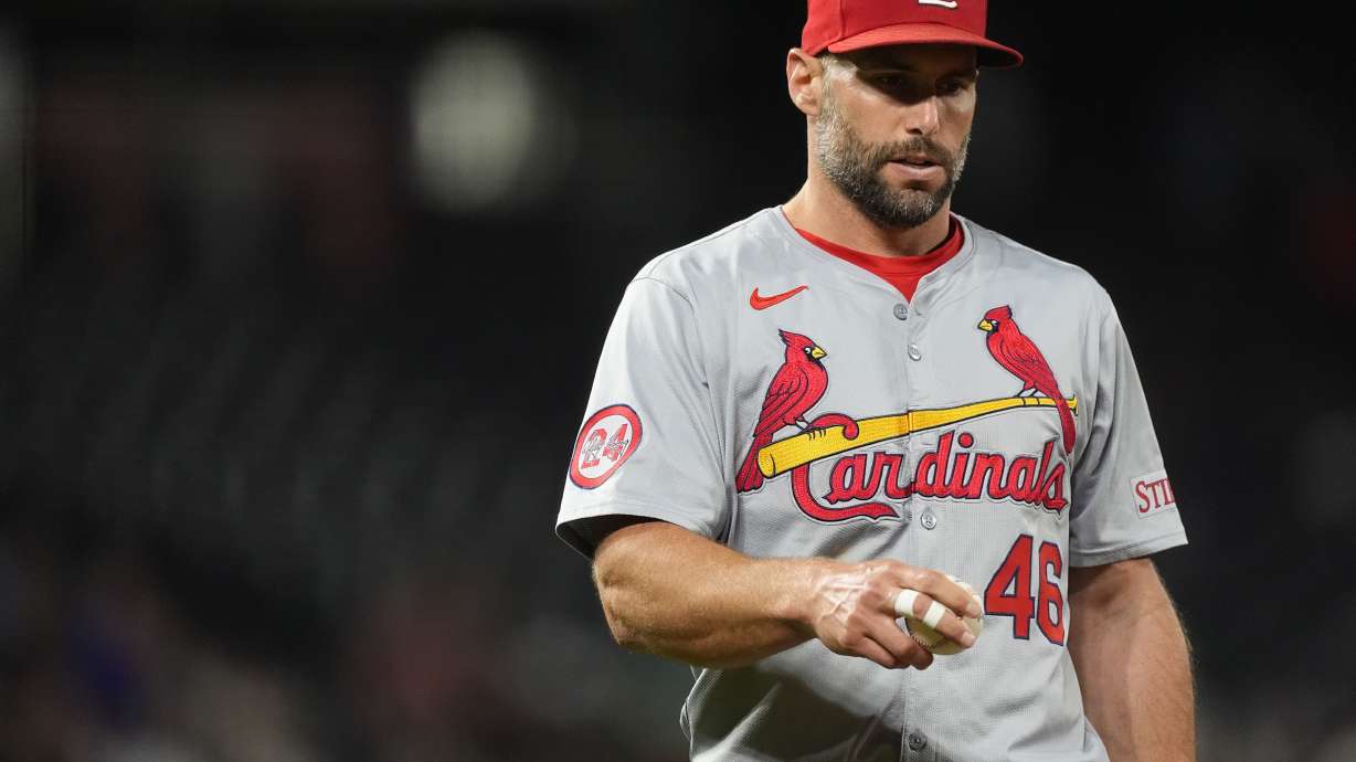 FILE - St. Louis Cardinals first baseman Paul Goldschmidt (46) in the fifth inning of a baseball game Tuesday, Sept. 24, 2024, in Denver.