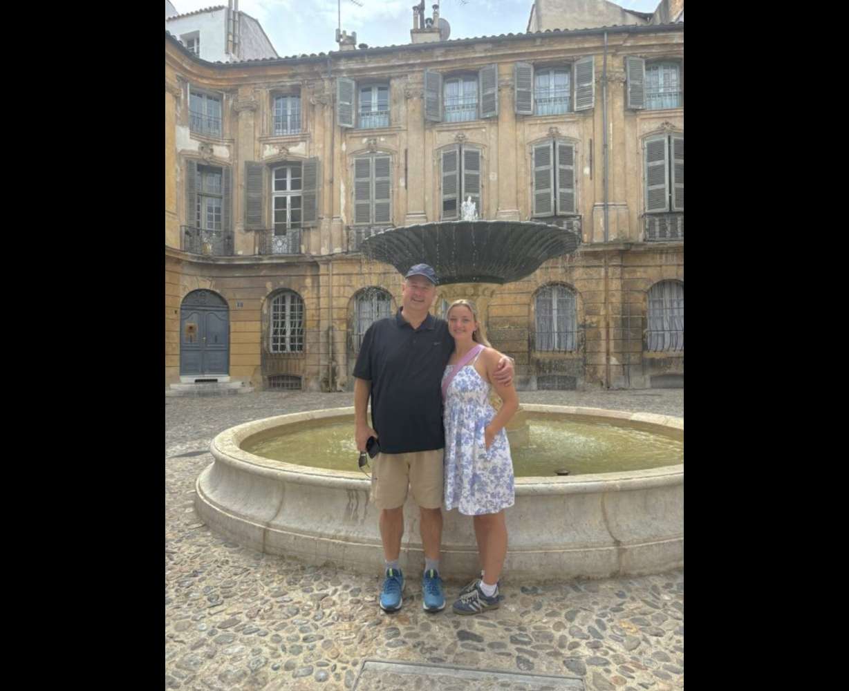 Jason Soulier, left, is seen with his daughter Sarah Soulier in France in 2024.