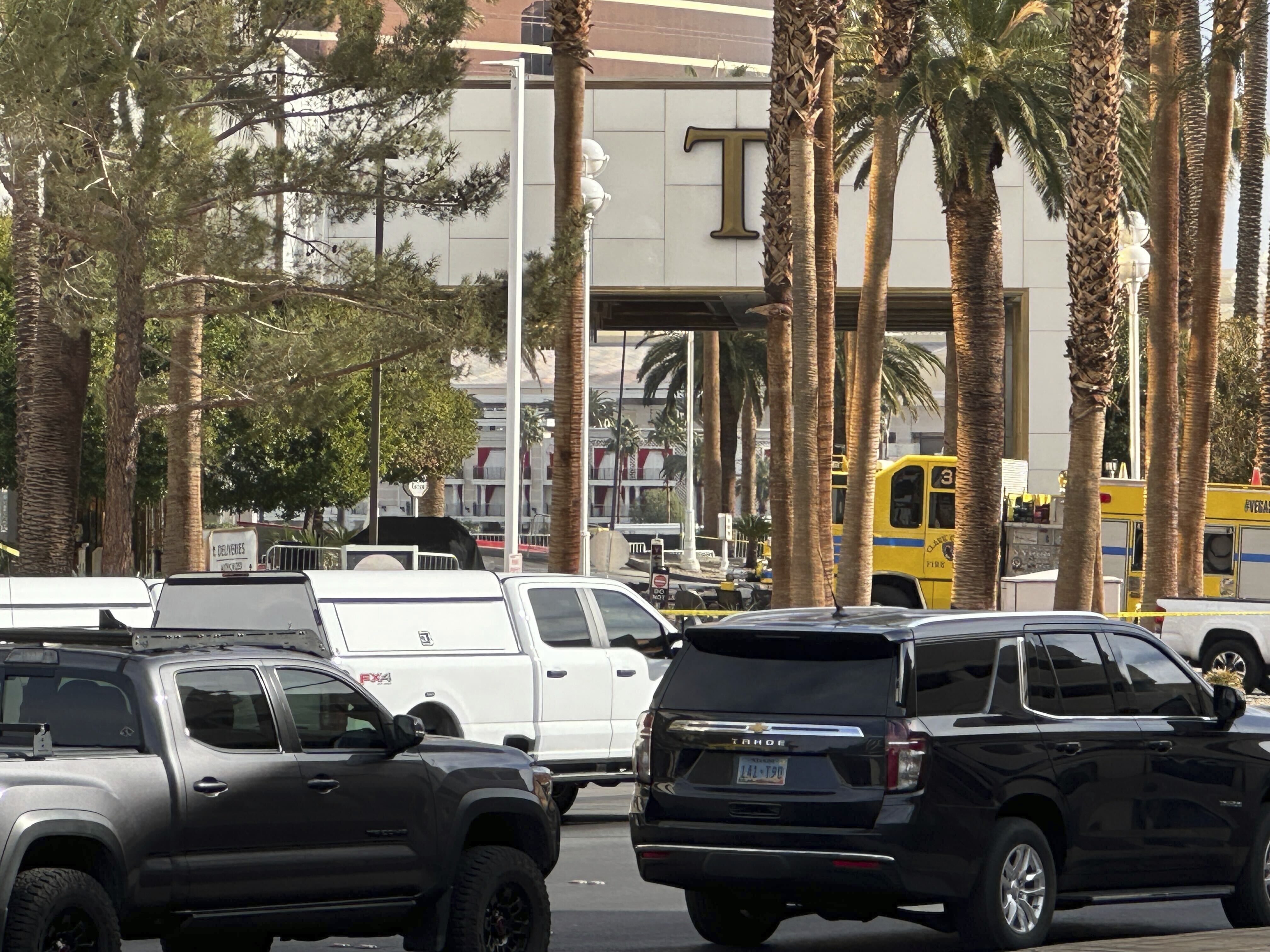 1 person dies when truck catches fire and explodes outside Trump's Las Vegas hotel