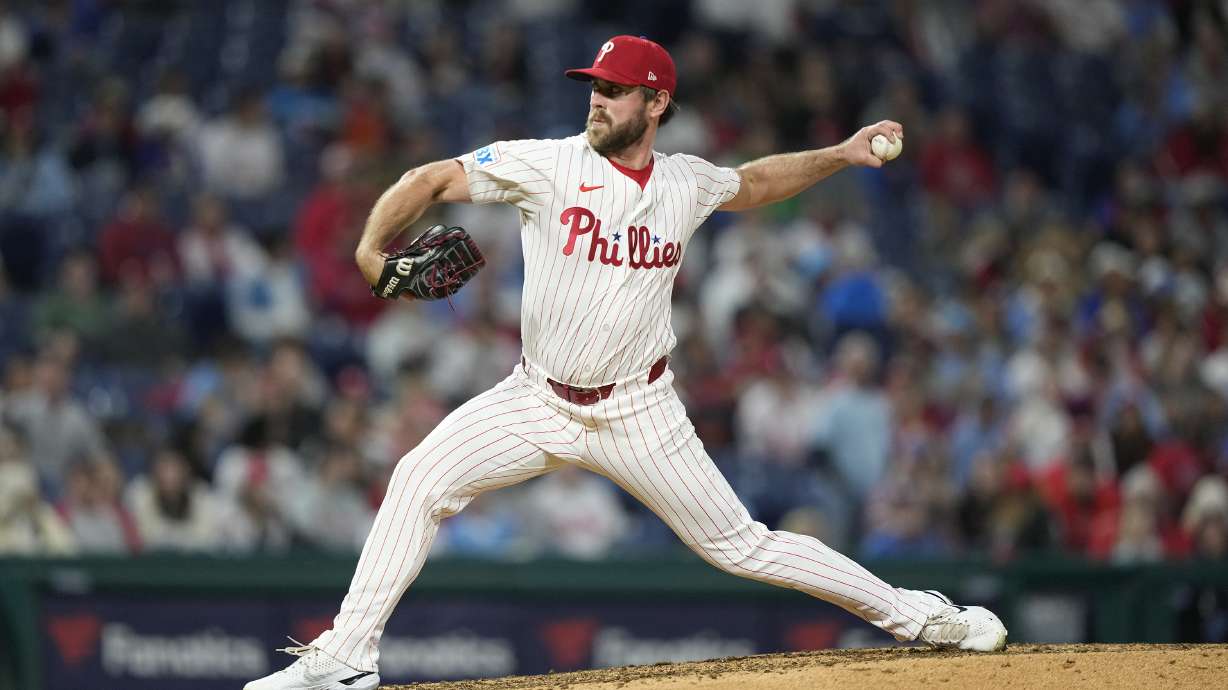 FILE - Philadelphia Phillies' Tyler Gilbert plays during a baseball game, Tuesday, Sept. 24, 2024, in Philadelphia.