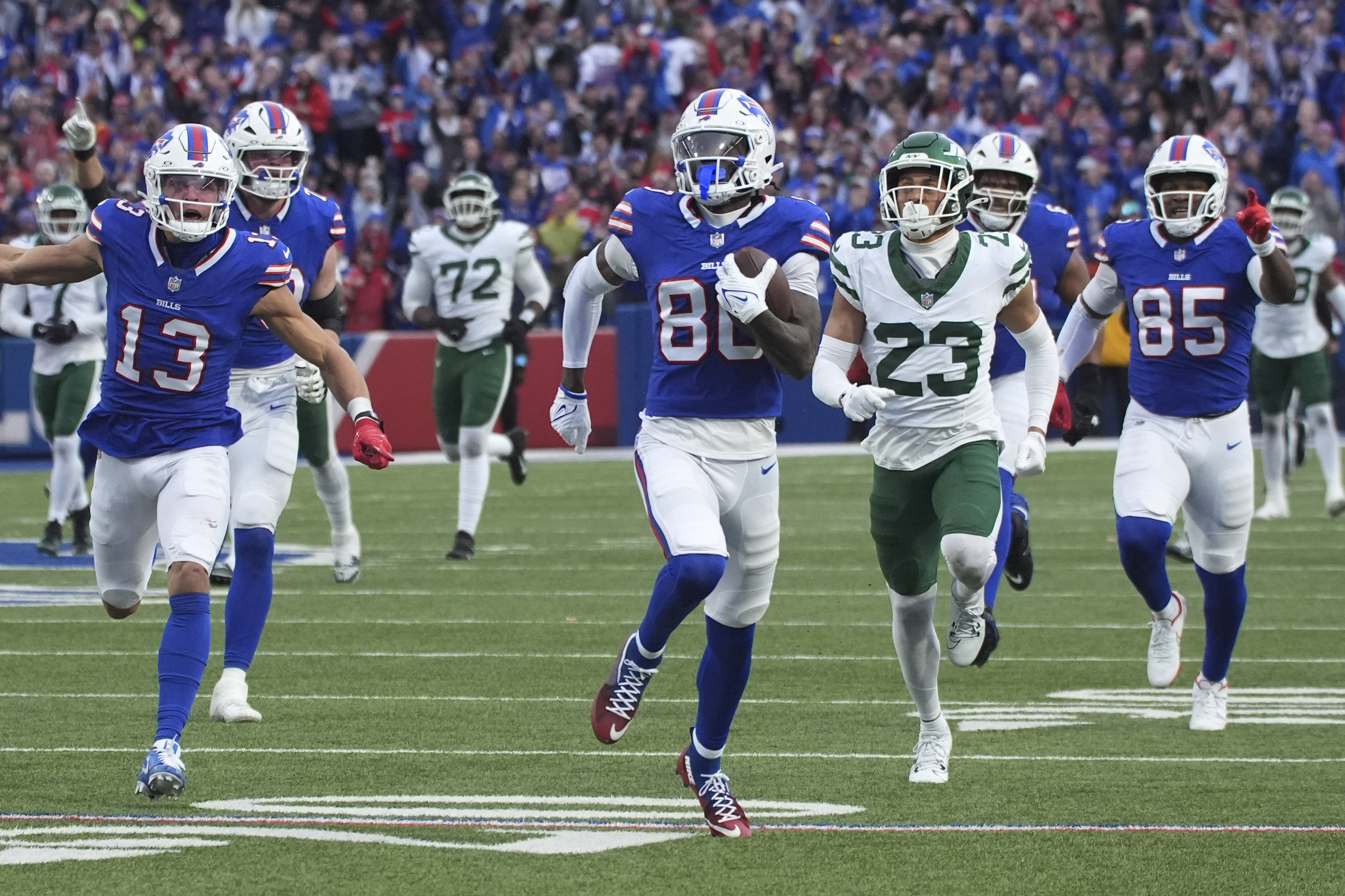 Bills offense sets the table with an 'everybody eats' approach that has 13 players with a TD catch