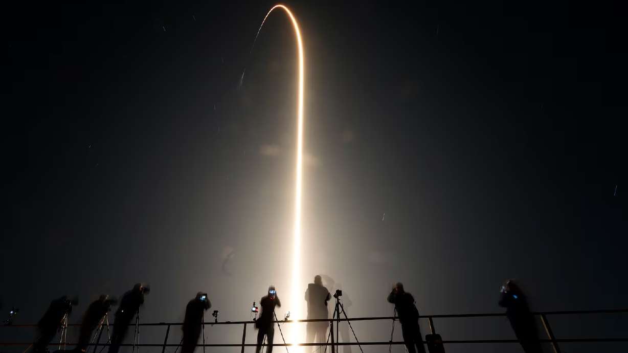 A SpaceX Falcon 9 rocket lifts off from Launch Pad 39A Sunday, March 3, at the Kennedy Space Center in Cape Canaveral, Fla.