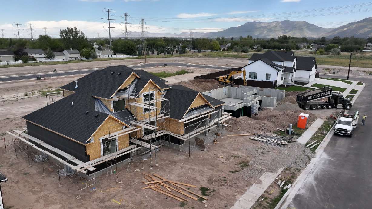 New homes are under construction in Kaysville on Sept. 3, 2024. U-Haul said Thursday that Utah was the ninth-most popular moving destination among customers in 2024.