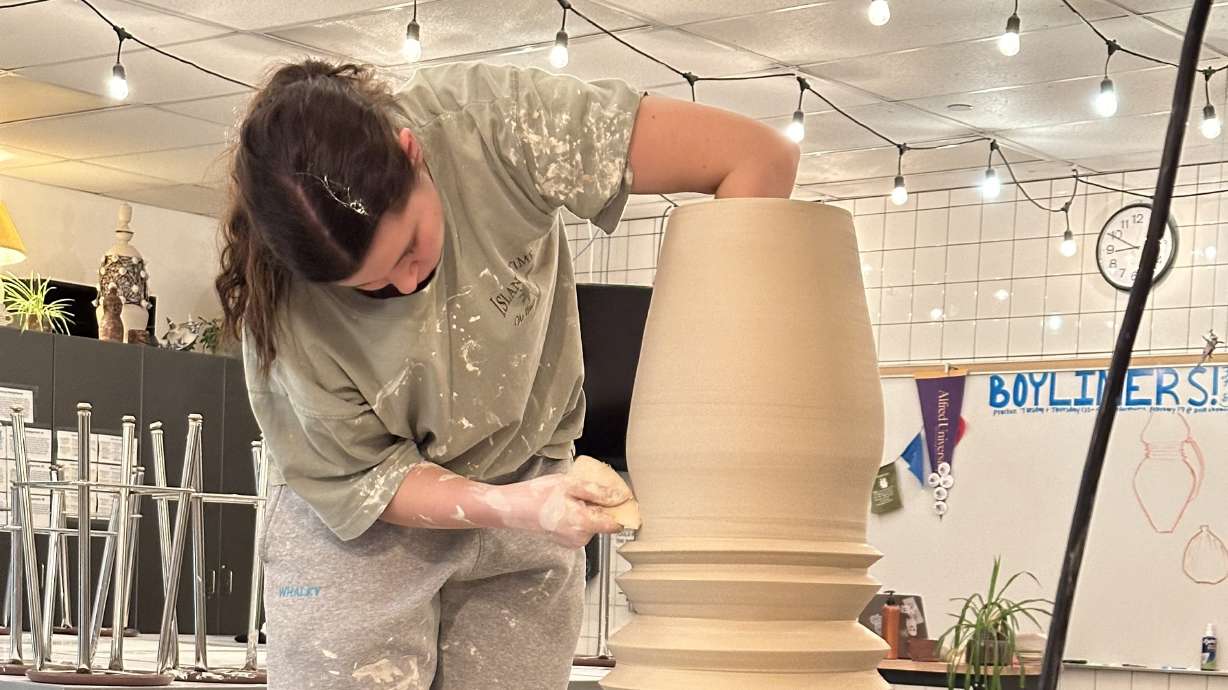Juan Diego Catholic High School student Denver Whaley works on a ceramic artwork. Whaley won "award with distinction" in the visual arts category at the YoungArts competition.