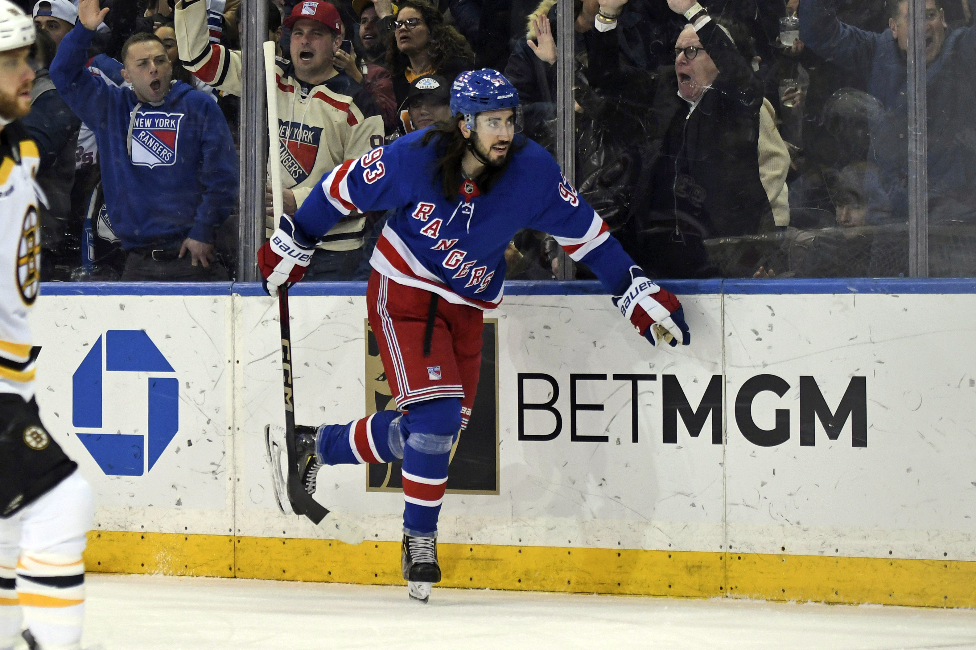 Zibanejad and Berard score, Quick stops 32 shots as Rangers beat Bruins 2-1 to end 4-game skid