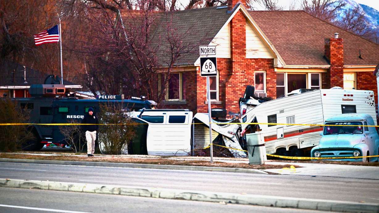 A man wanted in connection with an arson investigation in Salt Lake City fired multiple rounds at officers while leading police on a chase from Orem to Salt Lake City to Riverton overnight, police say.