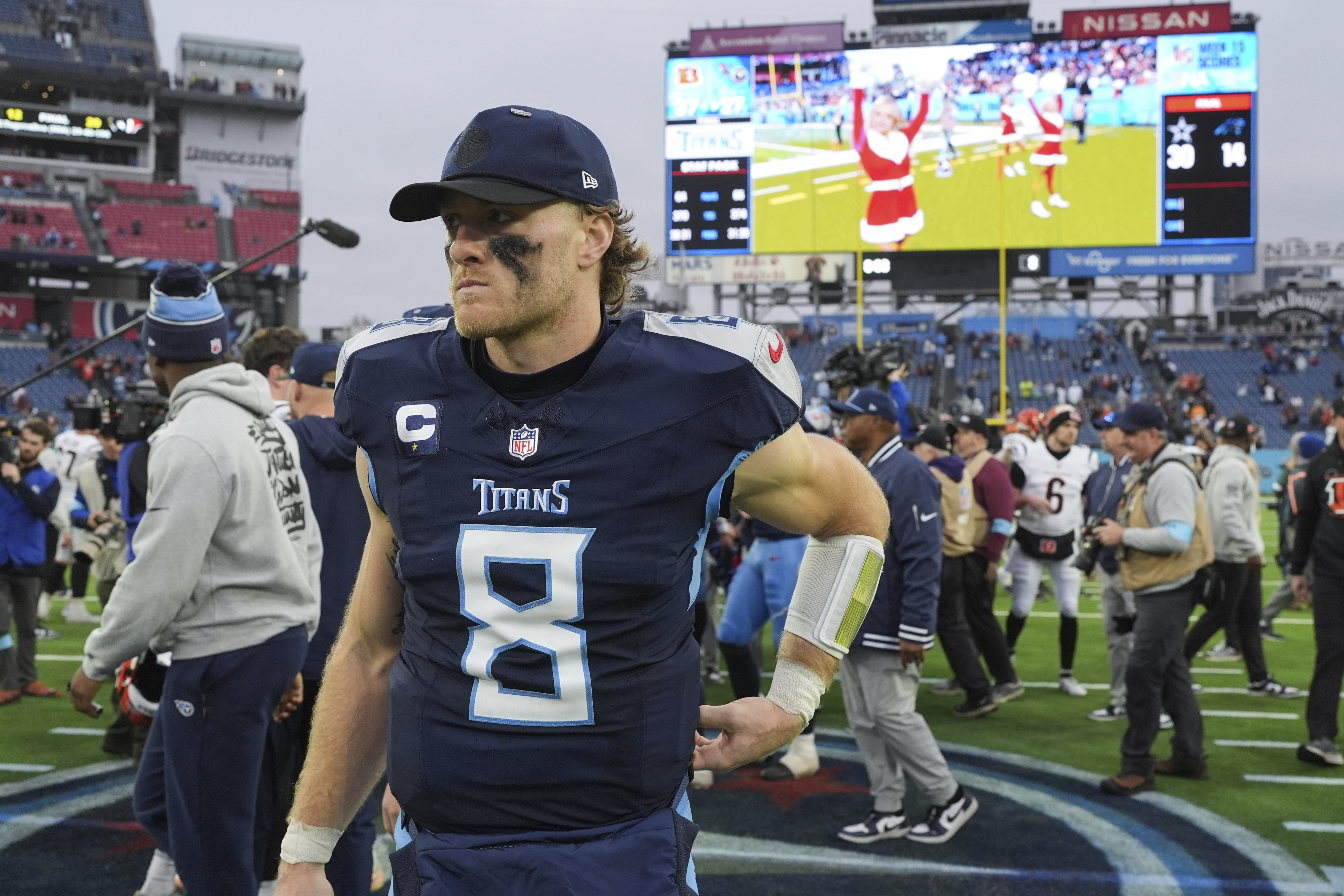 The Titans starting QB Will Levis in their regular-season finale against the Texans