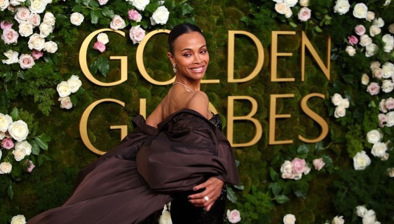 Zoe Saldana attends the 82nd Golden Globe Awards in Beverly Hills, Calif.
