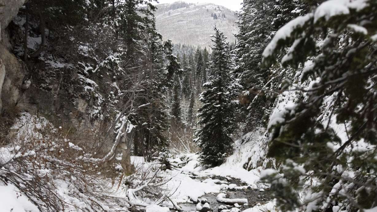 The Donut Falls area of Big Cottonwood Canyon on Nov. 3. Hydrologists say dry conditions before this year's snowpack could impact snowmelt efficiency.