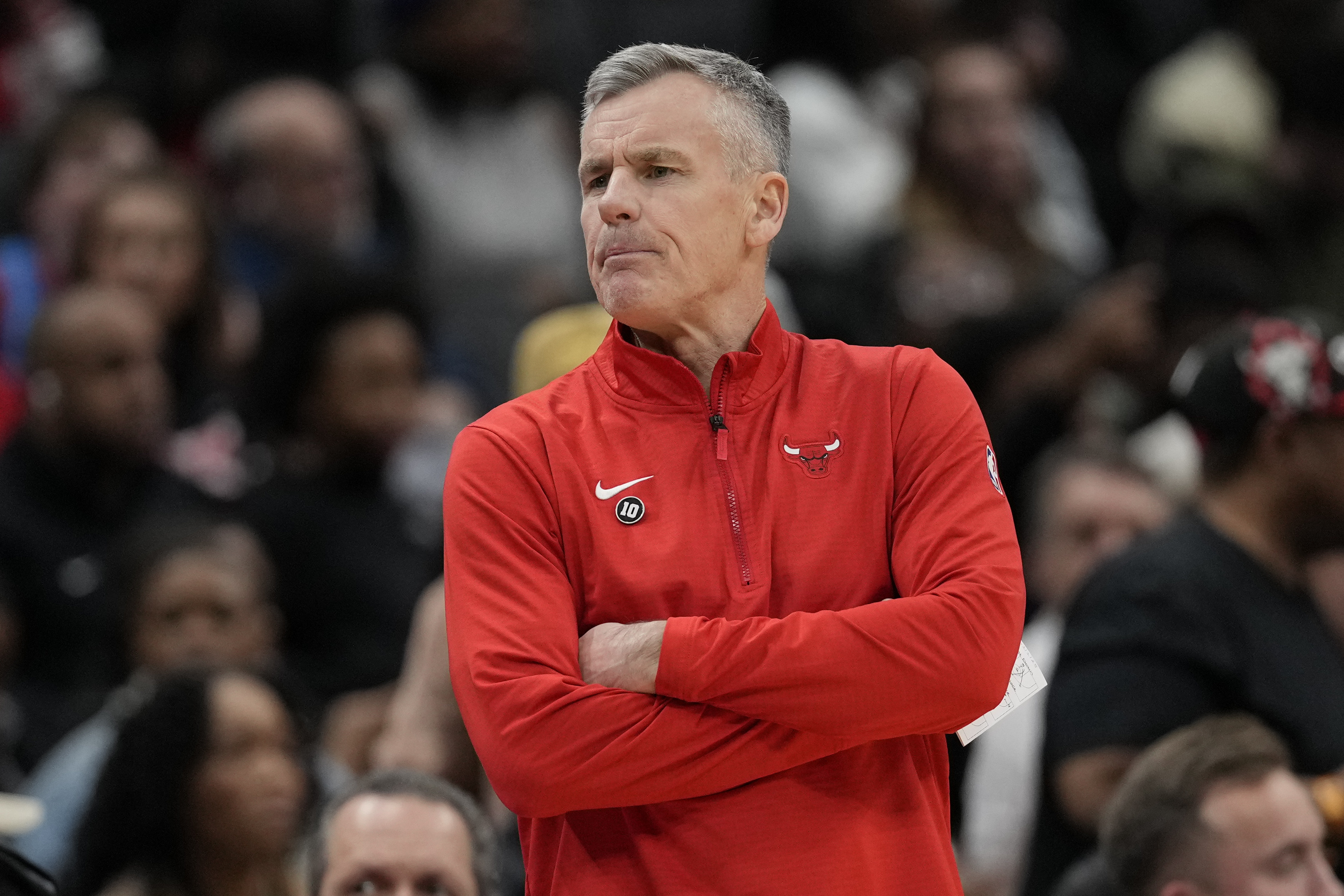 Chicago Bulls head coach Billy Donovan looks on during the first half of an NBA basketball game against the Washington Wizards, Wednesday, Jan. 1, 2025, in Washington.
