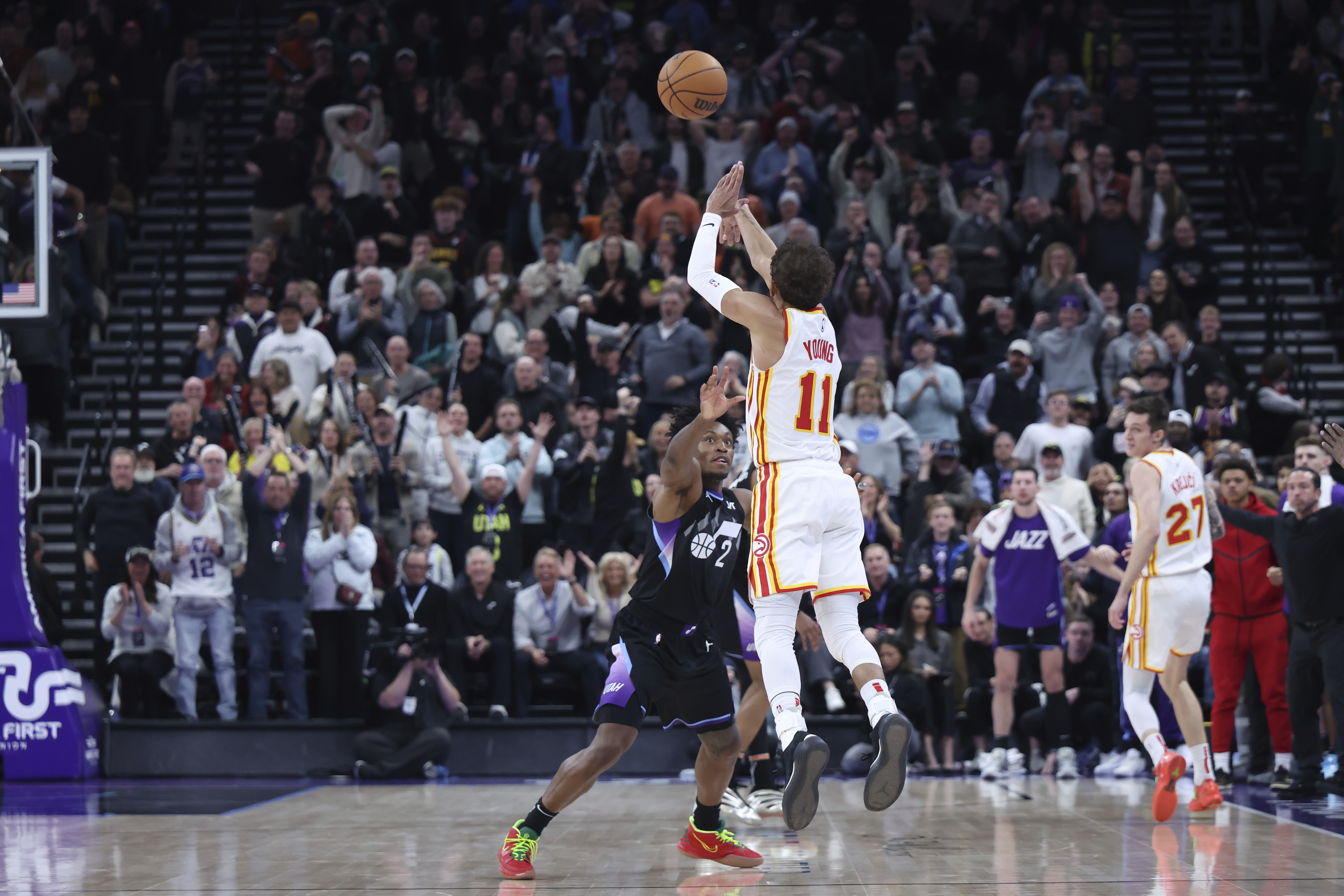 'All of a sudden the ball went in': Trae Young hits half-court shot to beat Jazz