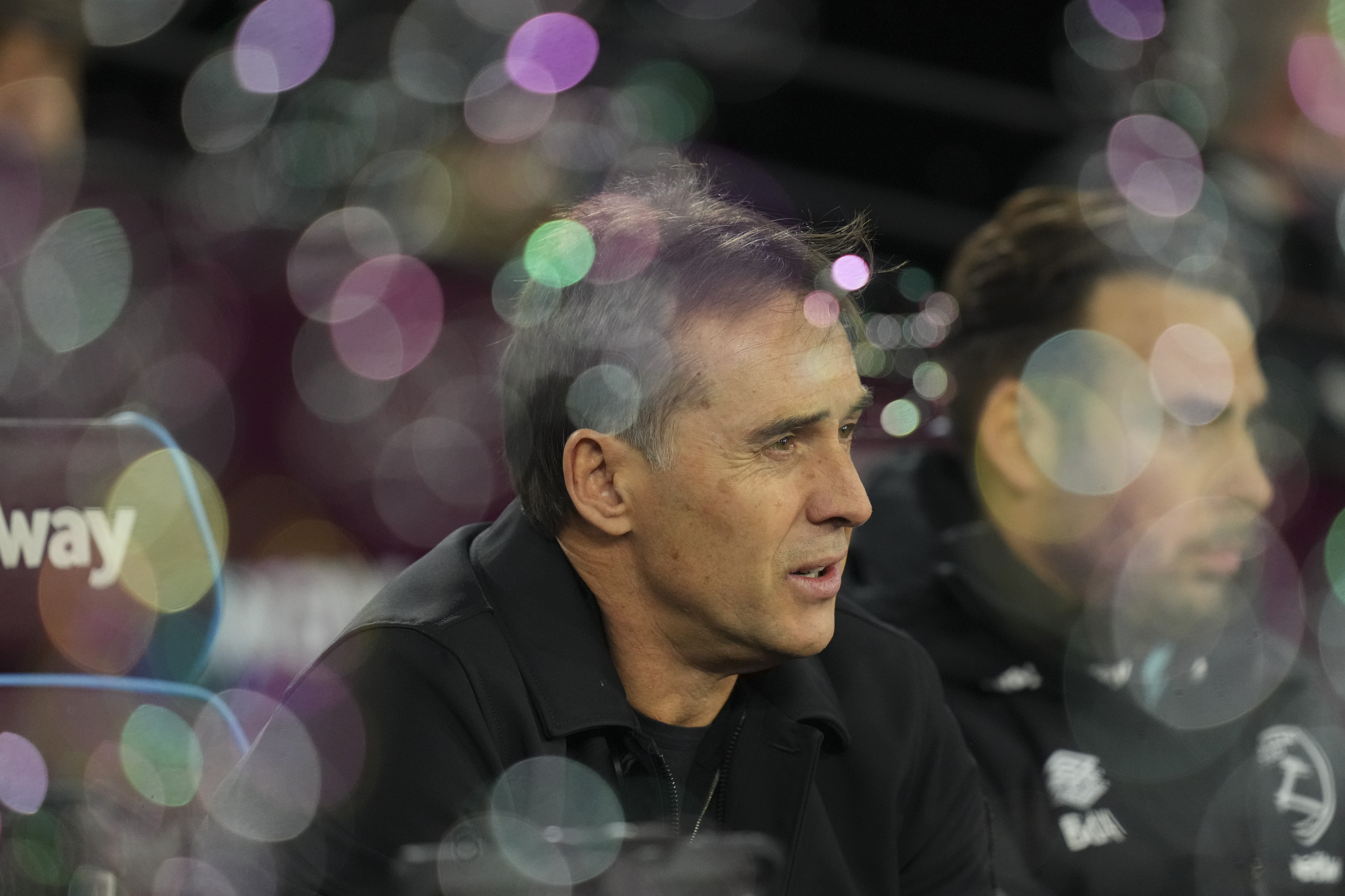 West Ham's manager Julen Lopetegui looks on before the start of the English Premier League soccer match between West Ham United and Liverpool at the London Stadium in London, Sunday, Dec. 29, 2024.