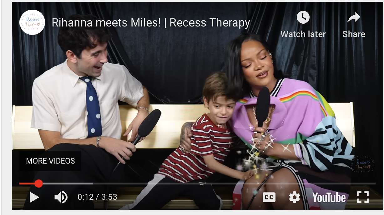 A great reminder that kids have some of the best suggestions for getting your act together and gaining confidence. Miles, one of the youngsters on Recess Therapy, talks to pop star Rihanna about how to gain and maintain confidence.