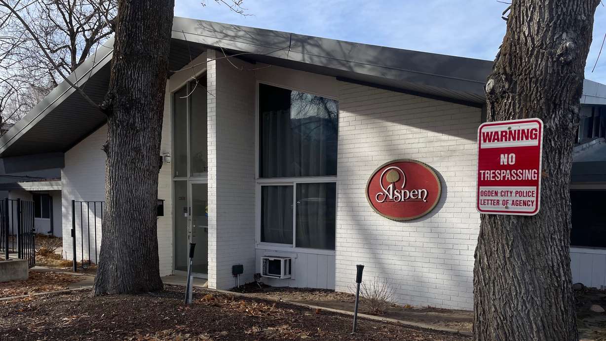 The site of a former assisted-living facility in Ogden and a proposed facility for the chronically homeless, photographed Wednesday.