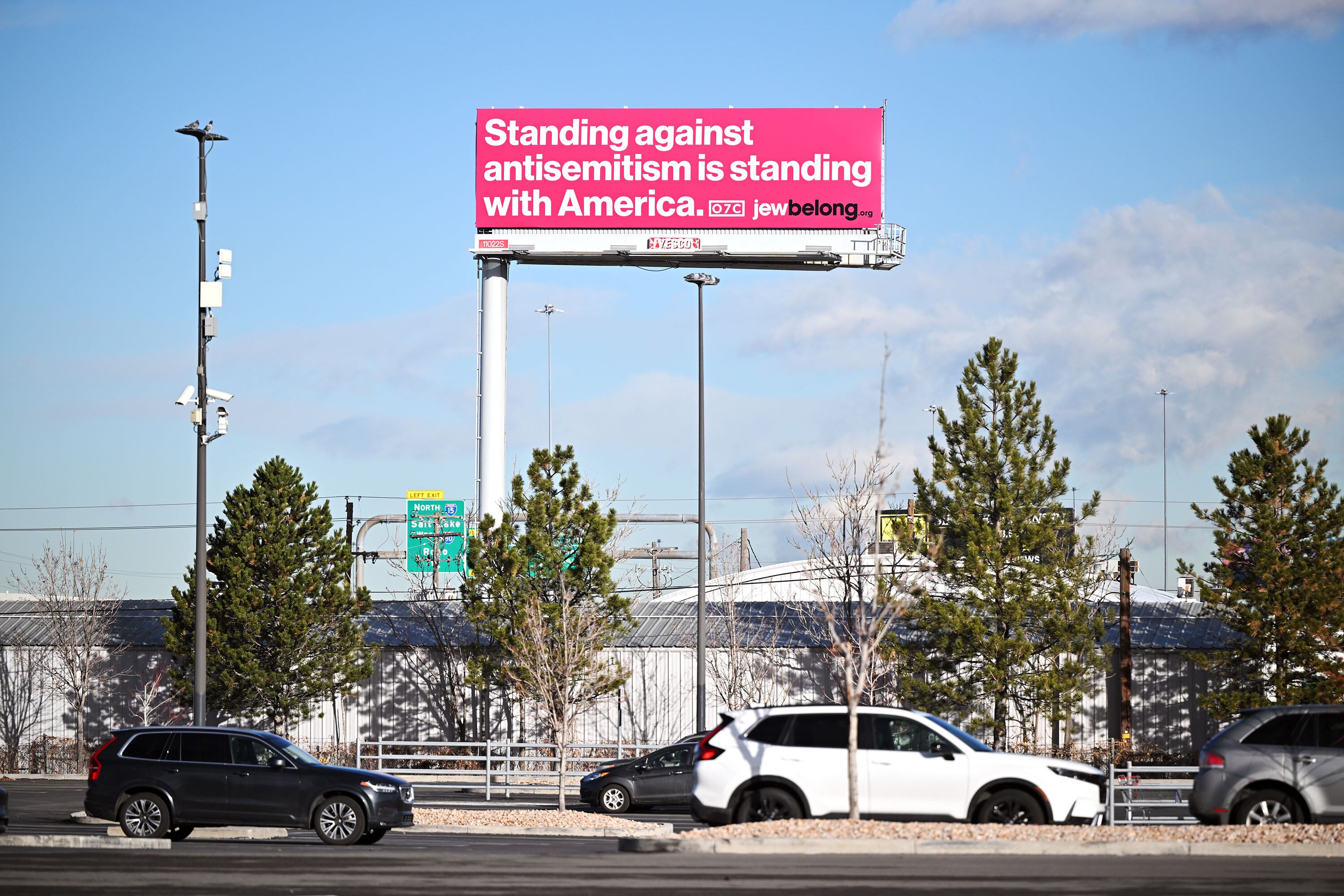 A JewBelong billboard along I-15 near 1800 South in Salt Lake City on Monday. A national nonprofit organization that fights antisemitism and makes Judaism accessible is putting up billboards en route to major Salt Lake City ski resorts.