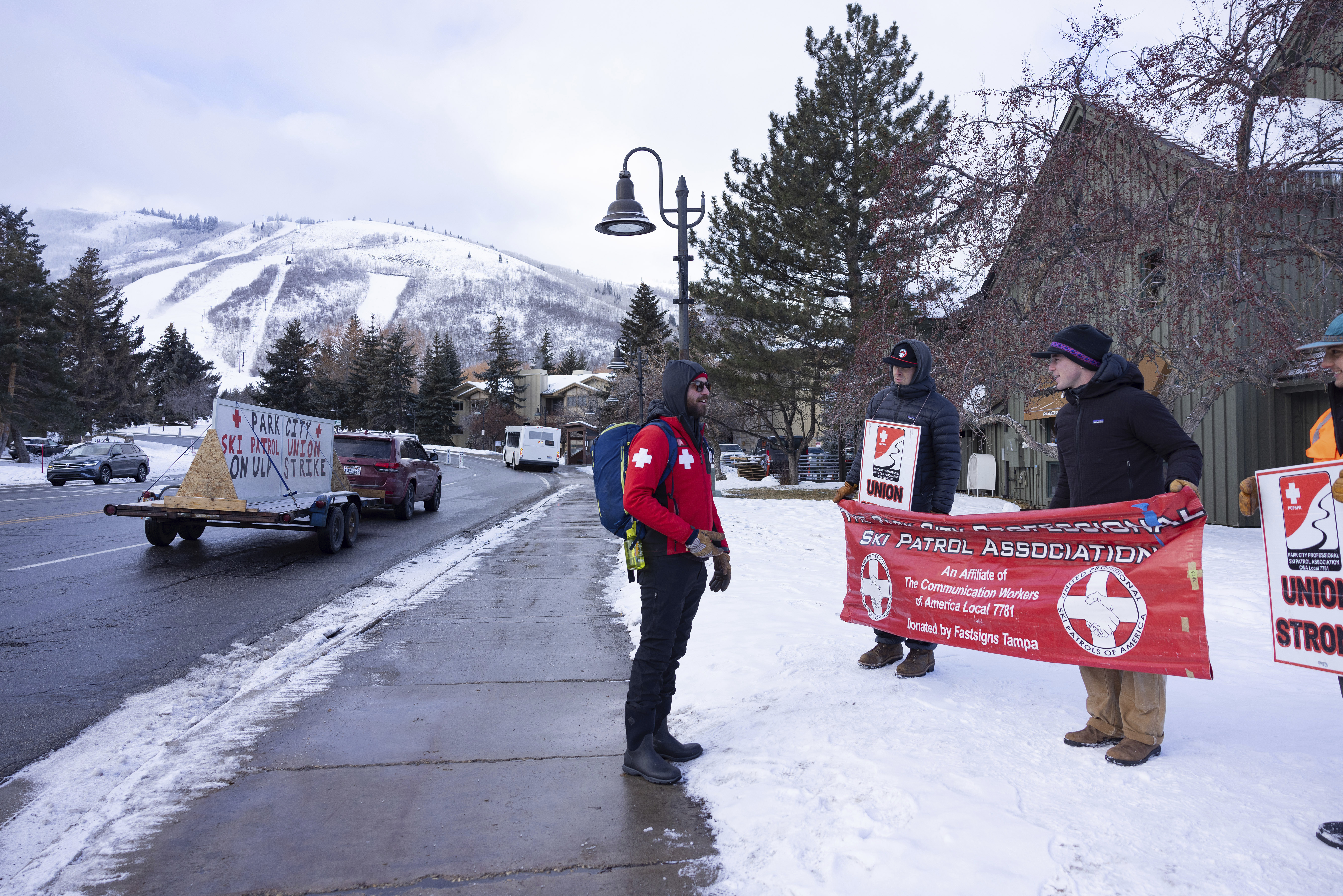 Park City Ski Patrol strike as they demand livable wages in Park City, Utah Jan 7. 2025, 