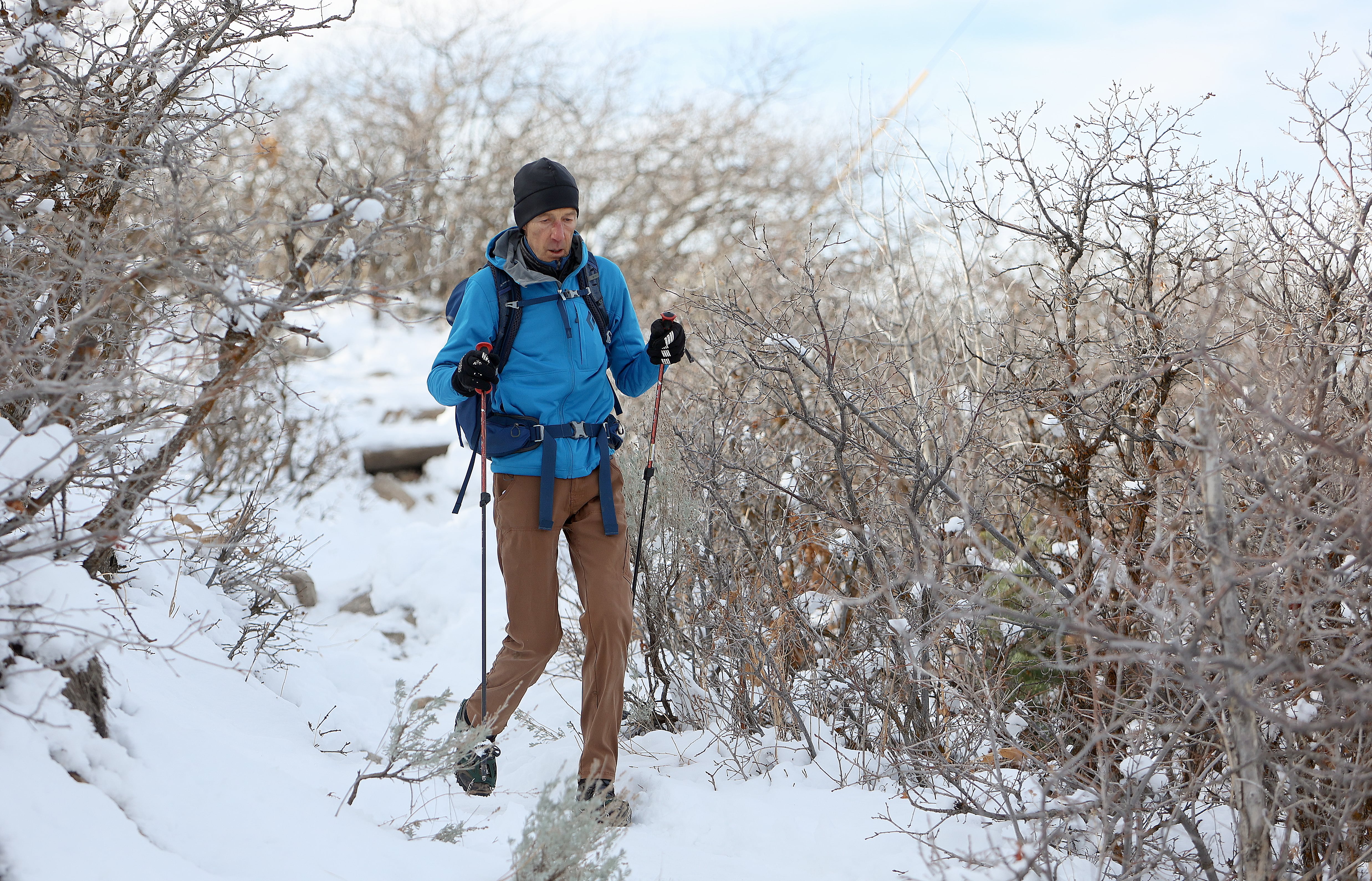 Ken Kiss hikes the Bell Canyon Trail near Sandy on Wednesday.