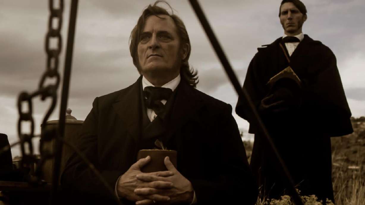 Kim Coates is shown playing Brigham Young, the Latter-day Saint leader attempting to protect his people during the Utah War, in the new fictionalized Netflix series "American Primeval."