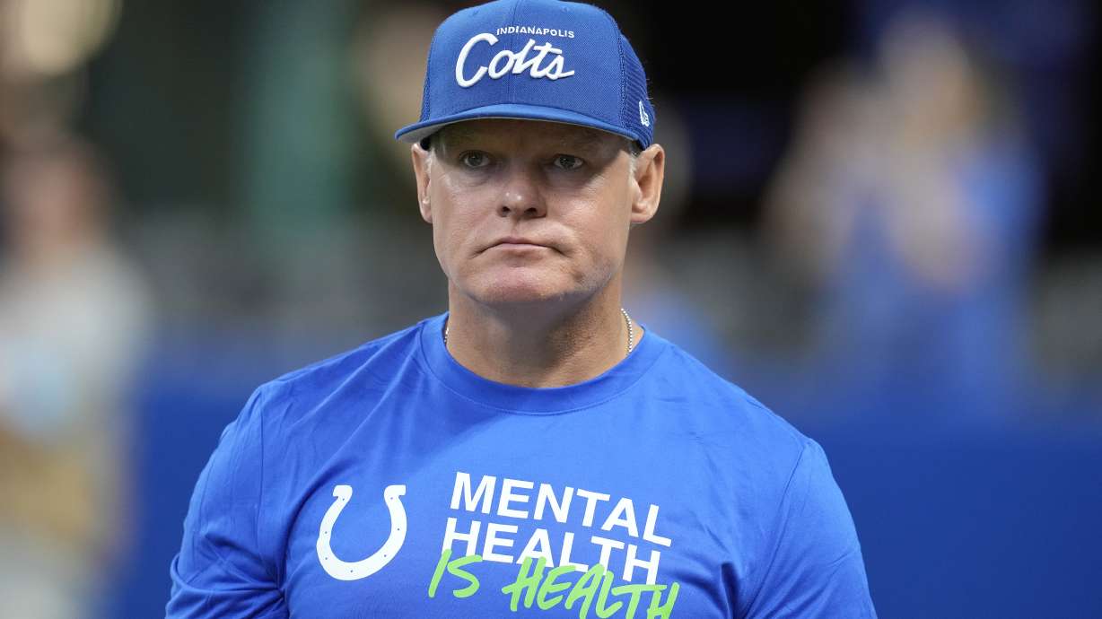 FILE 0 Indianapolis Colts general manager Chris Ballard walks on the field prior to a preseason NFL football game against the Arizona Cardinals, Saturday, Aug. 17, 2024, in Indianapolis.