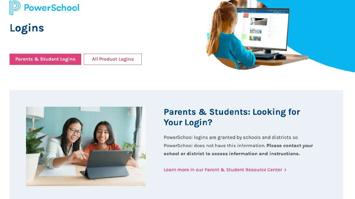 The login page of PowerSchool's website is pictured in this screenshot from PowerSchool Friday.