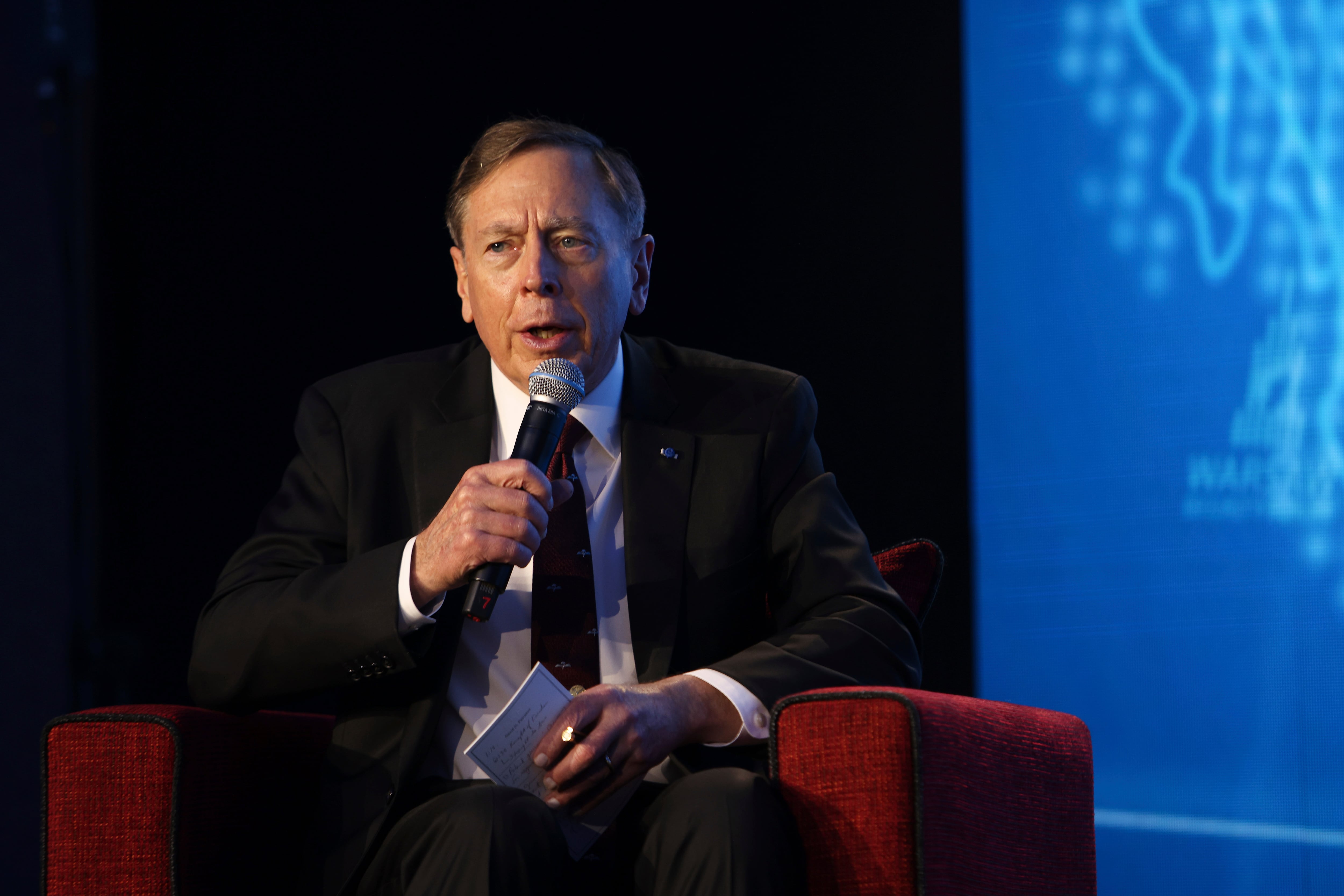 Former director of the CIA Gen. David Petraeus speaks at the Warsaw Security Forum in Warsaw, Poland, Oct. 4, 2022.
