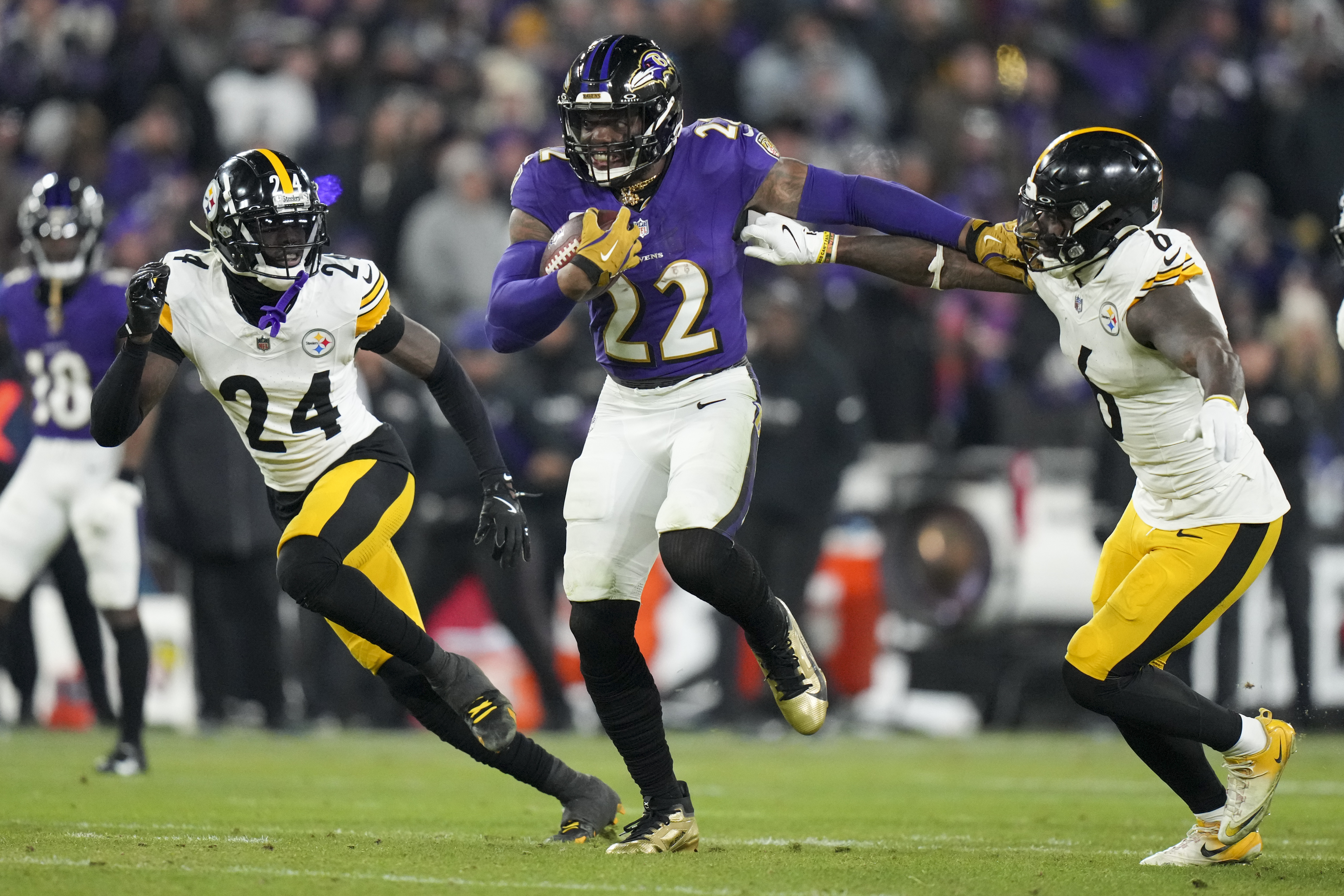 Jackson and Henry lead the way as the Ravens run over the rival Steelers 28-14 in the AFC playoffs