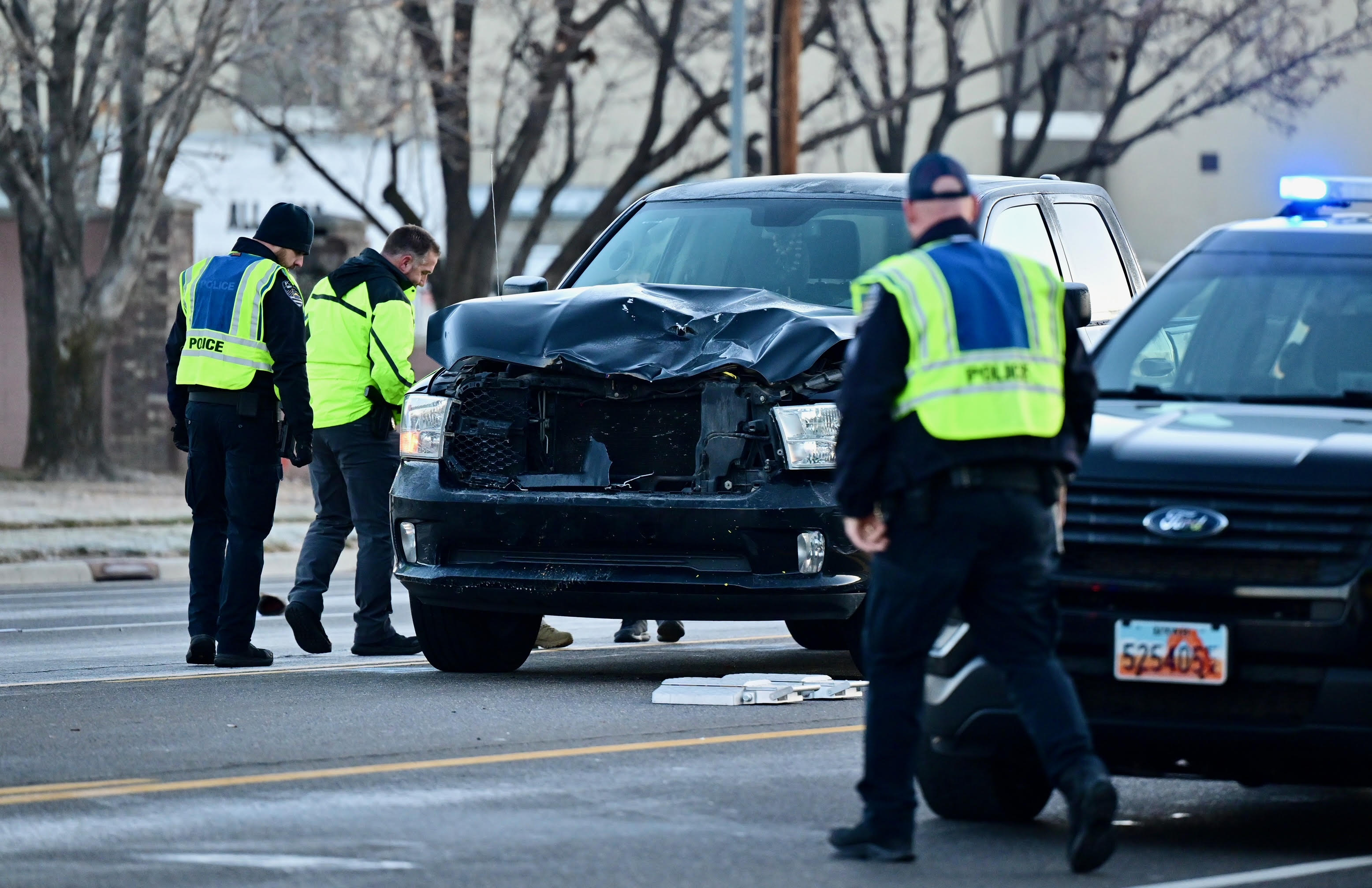 West Jordan police investigate a fatal auto pedestrian crash on 7800 South near 1300 West on Monday.