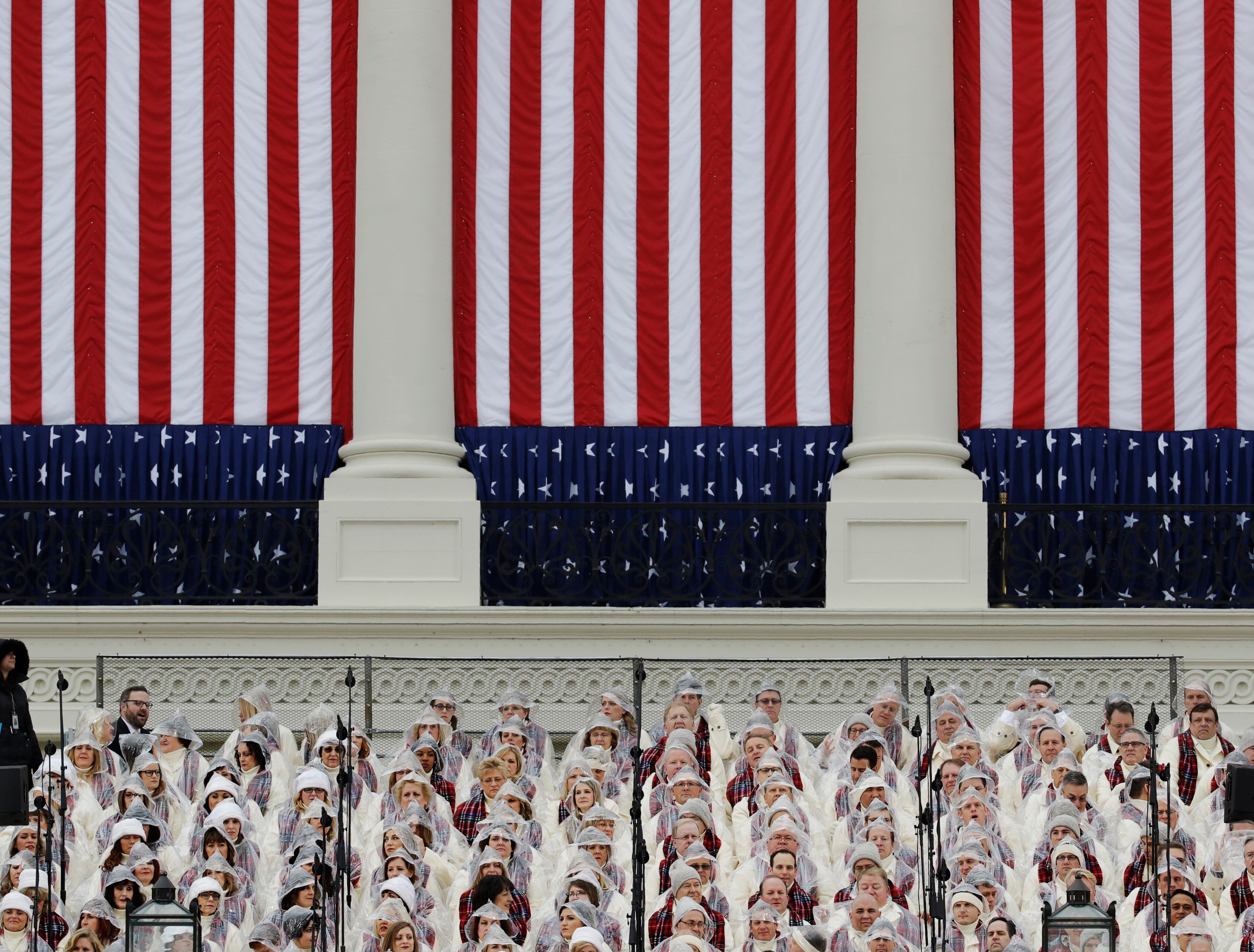 The Tabernacle Choir at Temple Square waits for the swearing in of Donald Trump as the 45th president in Washington, Jan. 20, 2017. The choir will not perform at President-elect Donald Trump's inauguration ceremony next week.