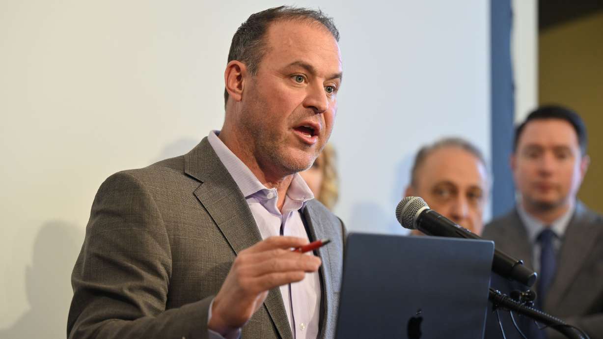 House Speaker Mike Schultz, R-Hooper, speaks as the Utah House majority announces the 2025 policy priorities at a press conference at the Capitol in Salt Lake City on Monday, Jan. 13, 2025.