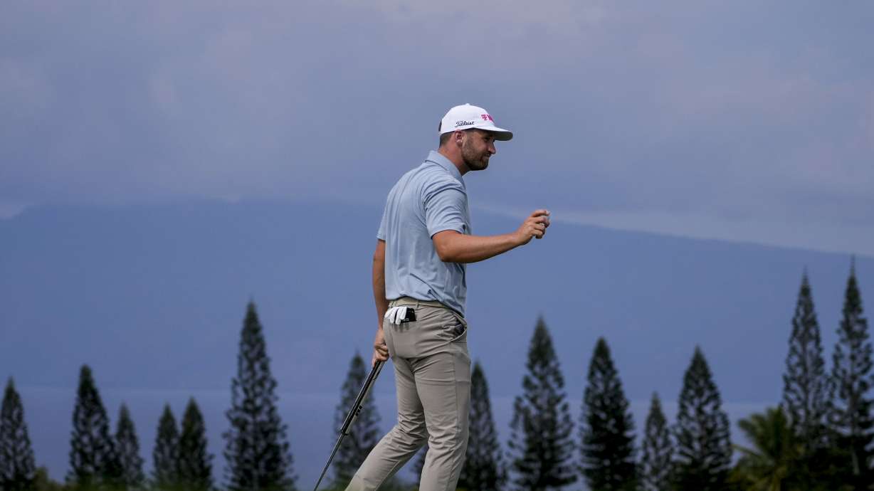 Wyndham Clark walks off the ninth green during the third round of The Sentry golf event, Saturday, Jan. 4, 2025, at Kapalua Plantation Course in Kapalua, Hawaii.