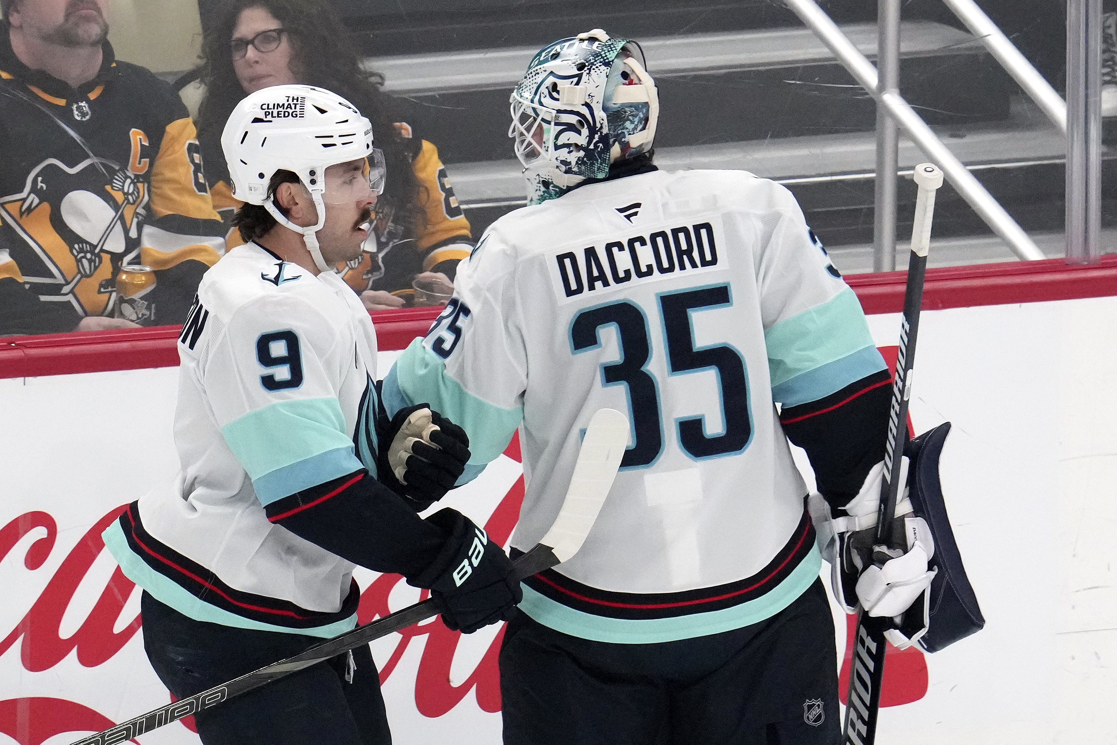 Oleksiak and Tolvanen score during third-period rally as Kraken stun reeling Penguins 4-2