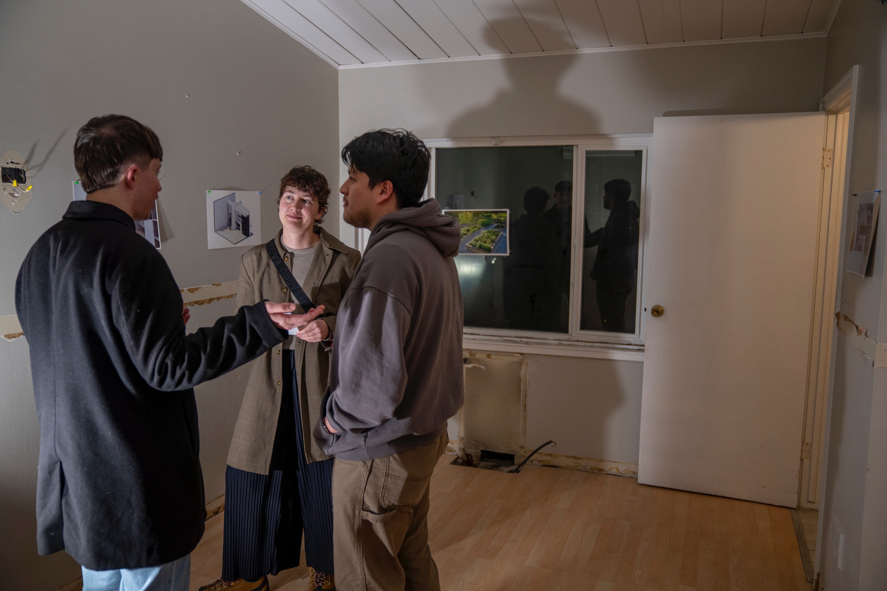 Visitors at an open house on Monday, Jan. 13, 2024, at the site of a former assisted-living facility in Ogden and proposed facility for the chronically homeless.