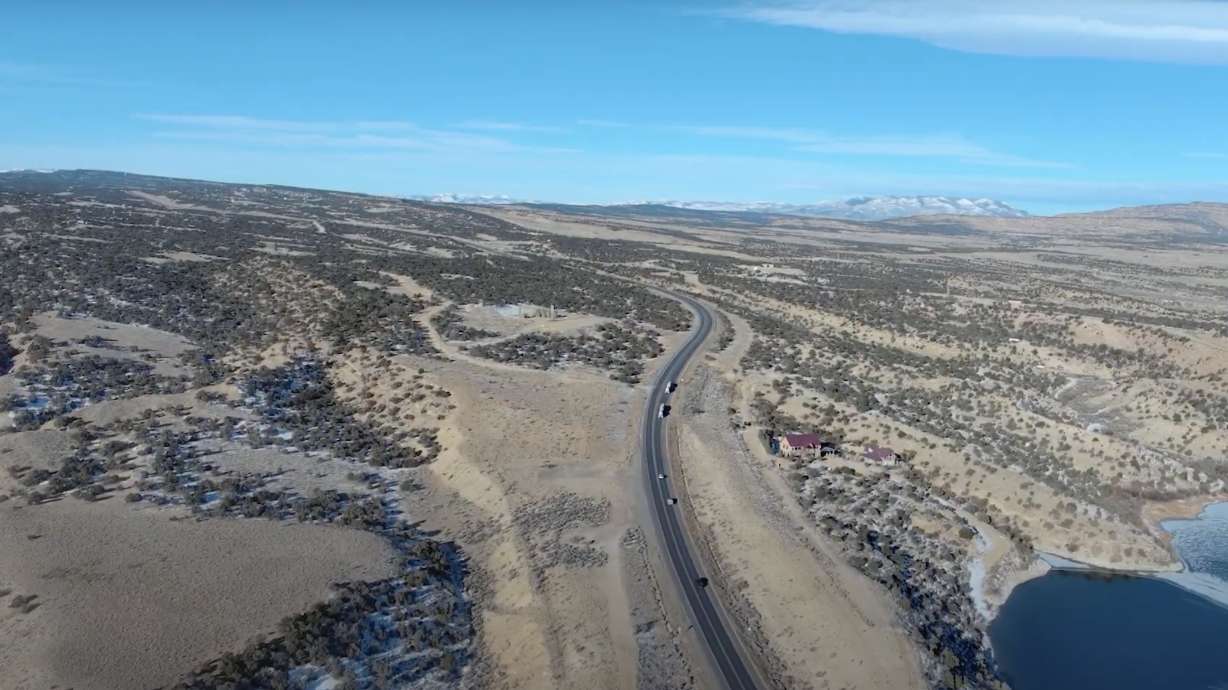 An undated aerial view of U.S. 40 near Starvation Reservoir in Duchesne County.