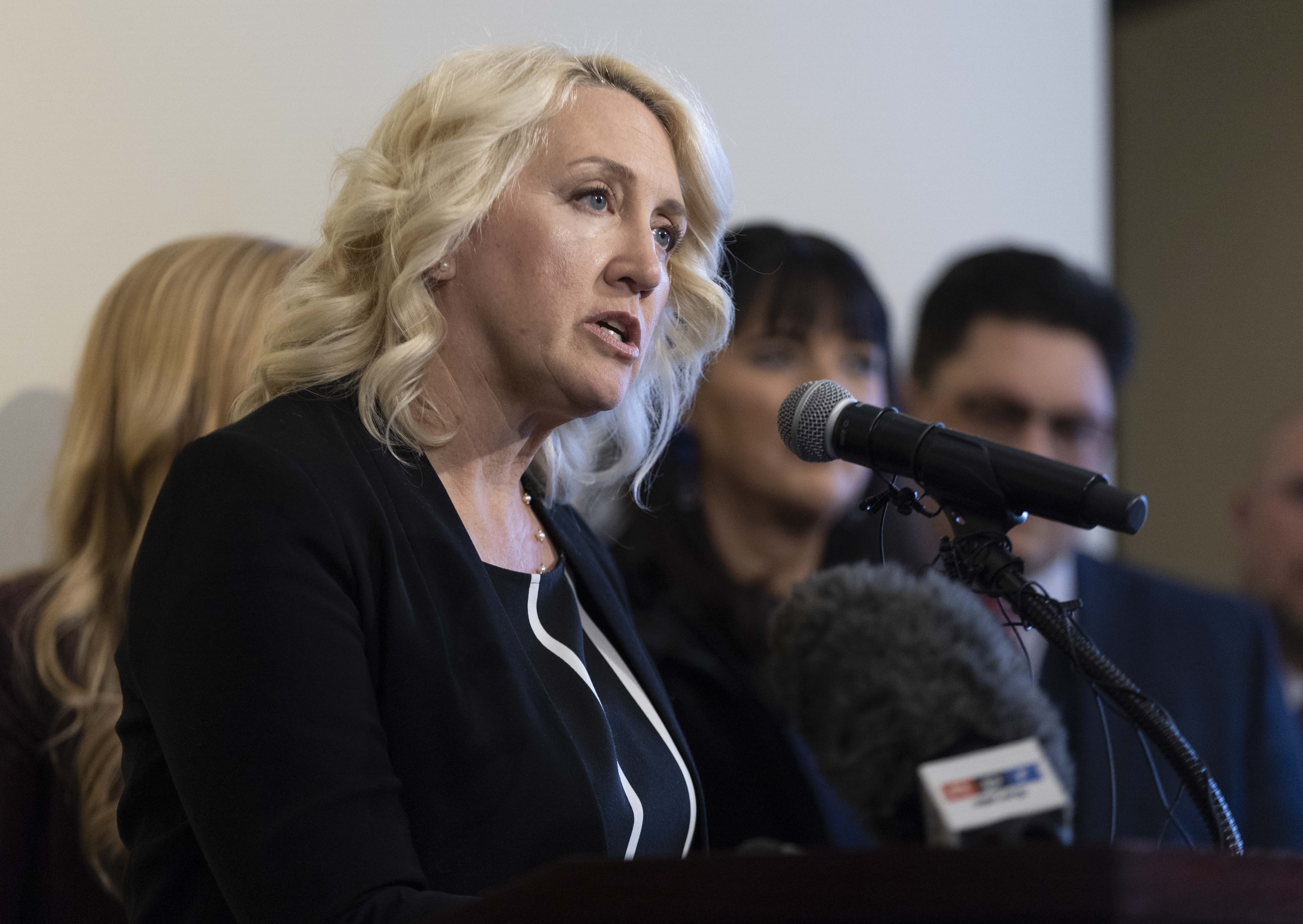 Rep. Karianne Lisonbee, R-Syracuse, speaks at a press conference announcing legislation tied to illegal immigration at the Utah Capitol in Salt Lake City on Jan. 6.