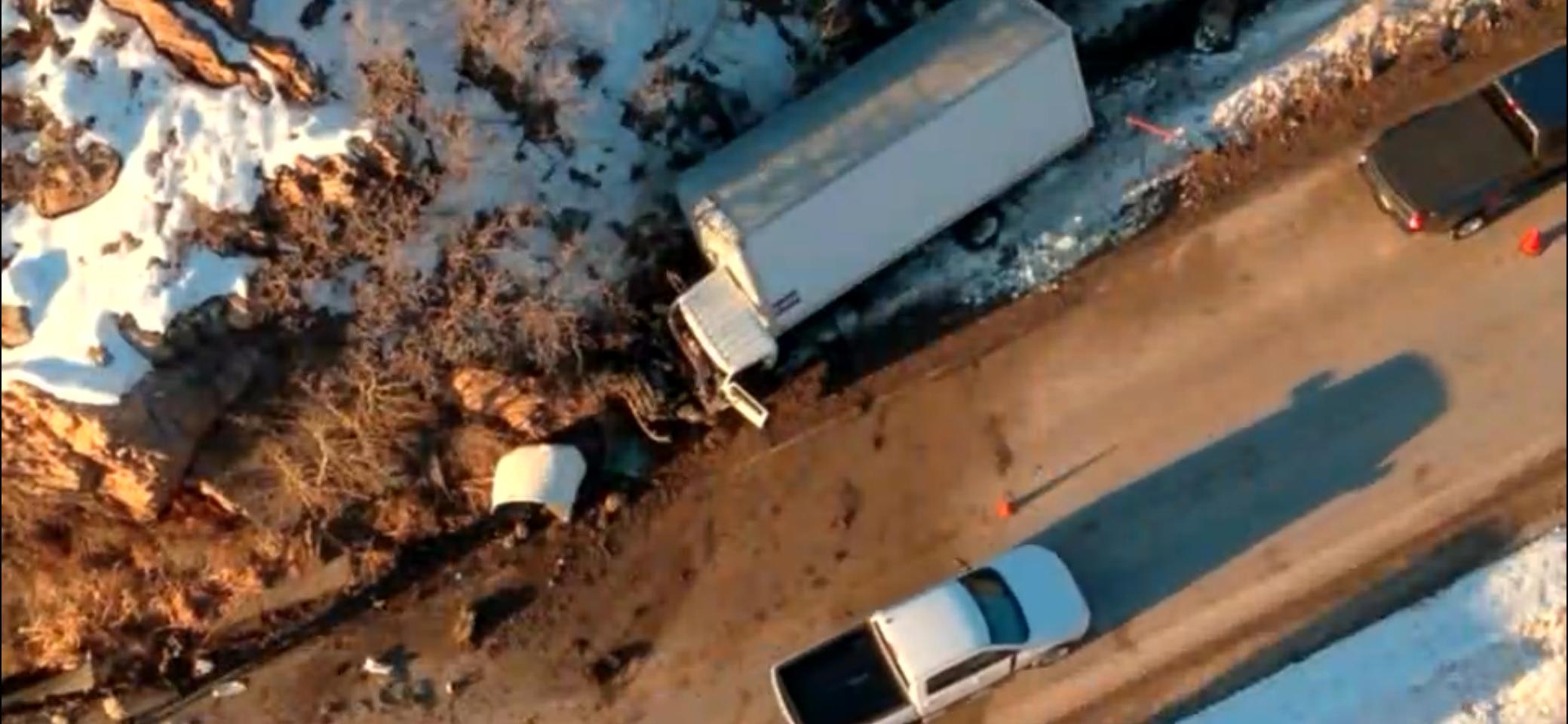 Box truck crash on Powder Mountain Road injures 2, leads to road closure