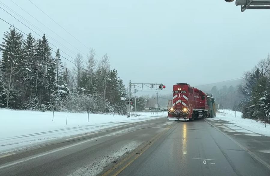 Have You Seen This? Locomotive seemingly drives onto roadway