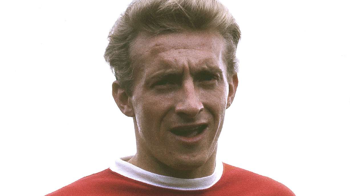FILE - Scottish footballer Denis Law, who plays for Manchester United, is pictured in London in 1962.