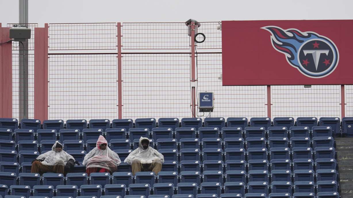 Fans watch the Houston Texans play the Tennessee Titans during the first half of an NFL football game Sunday, Jan. 5, 2025, in Nashville, Tenn.