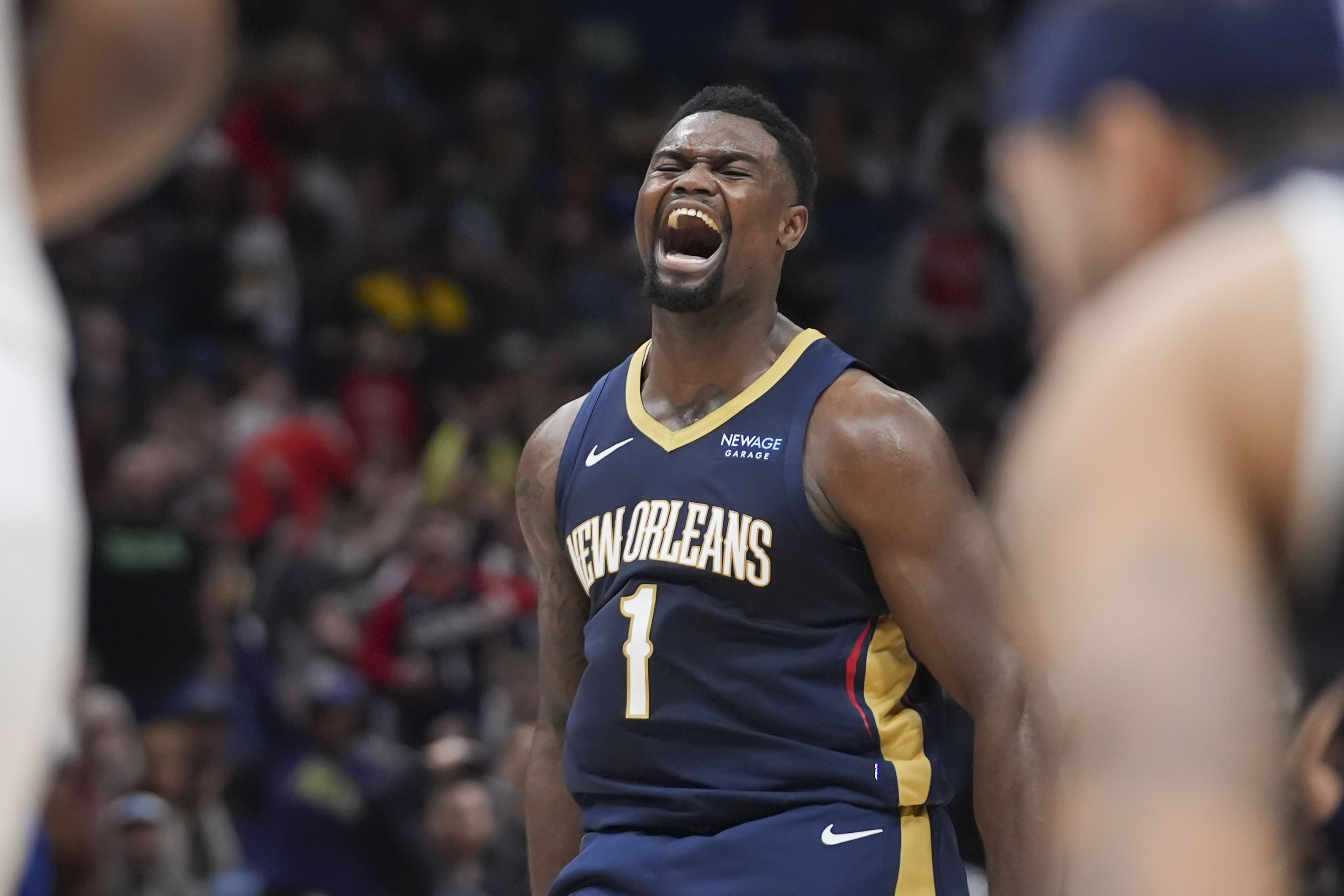 Zion Williamson has 24 points and 14 rebounds to power the Pelicans past the Jazz, 136-123