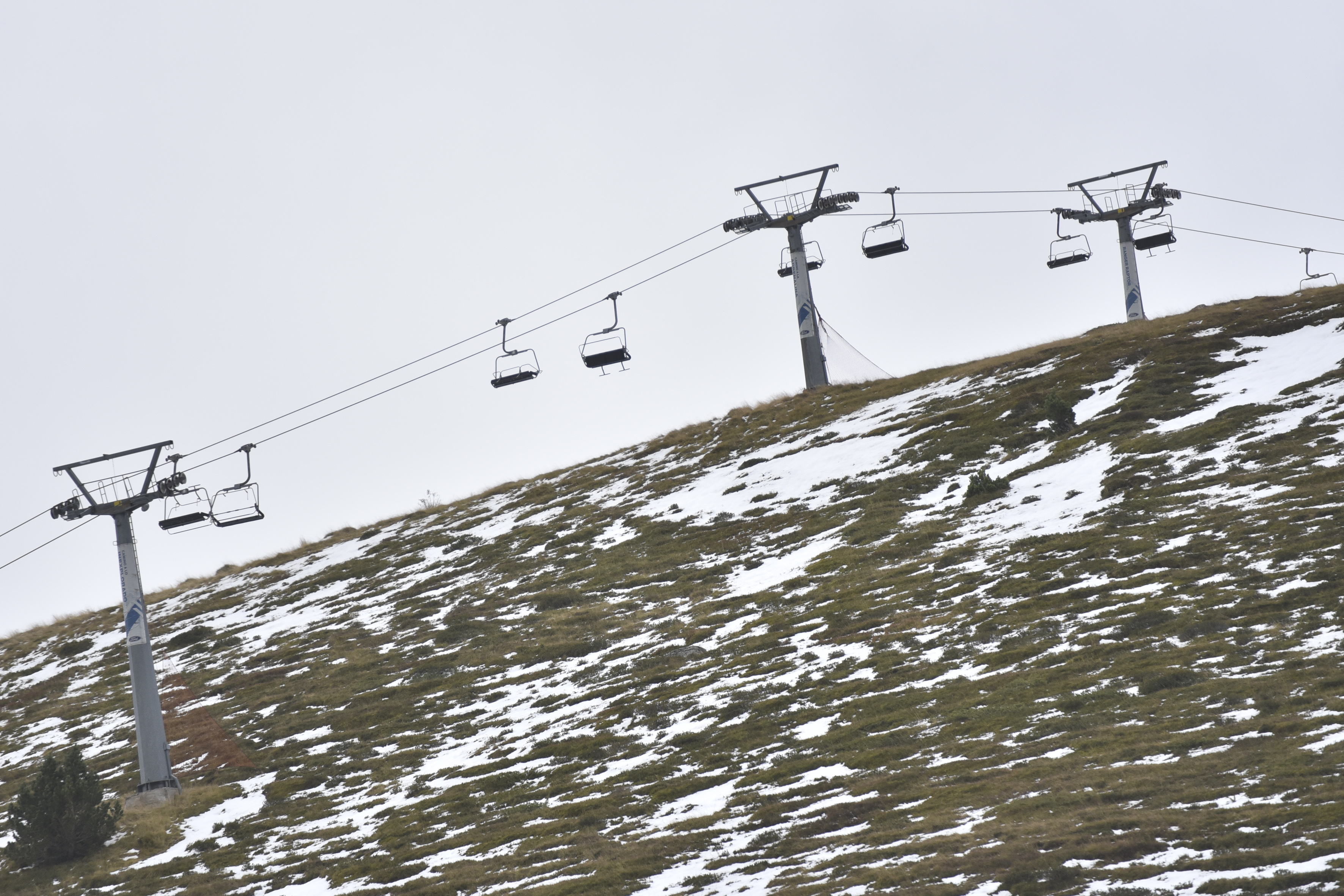 Chairlifts of a ski lift are photographed at the Astum ski resort in Huesca, northern Spain, on November 5, 2023. At least 30 people have been injured, many seriously, in a chairlift accident at the resort, emergency services and local media reported Saturday.