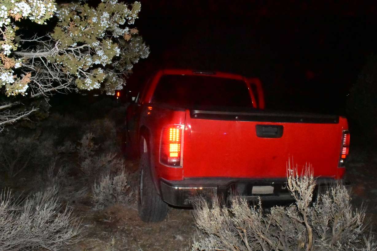 A 17-year-old girl driving this red truck was pursued by an unknown vehicle, shot and killed Friday night, according to police.