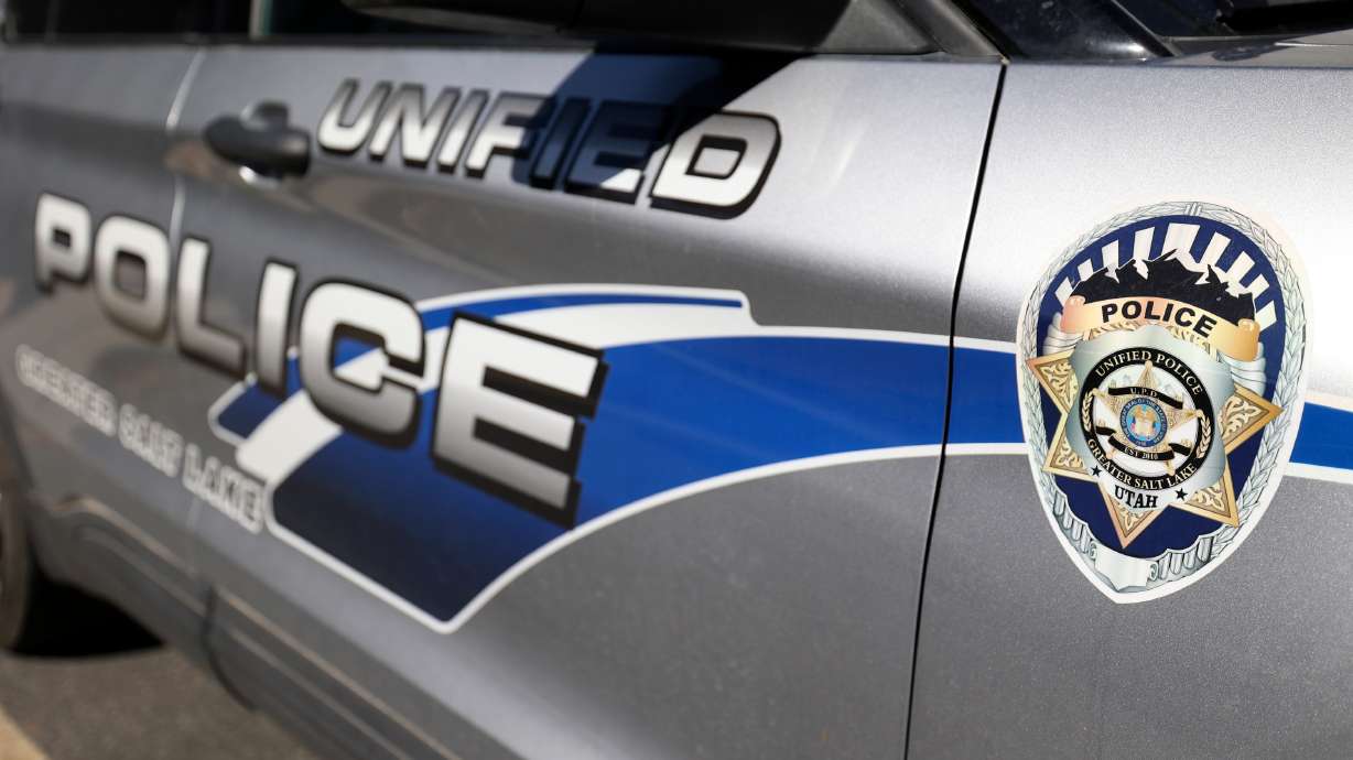 A police officer's patrol car was struck by another car, and both drivers were taken to the hospital after a chase involving a suspected stolen vehicle on Friday night.