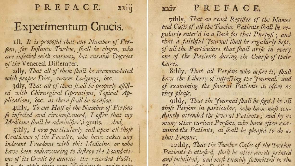 When Hauksbee's request to have other physicians prescribe his treatment was not accepted, he wrote a proposal for a controlled clinical trial that would compare the results of patients taking his medication with patients who were prescribed treatments elsewhere.