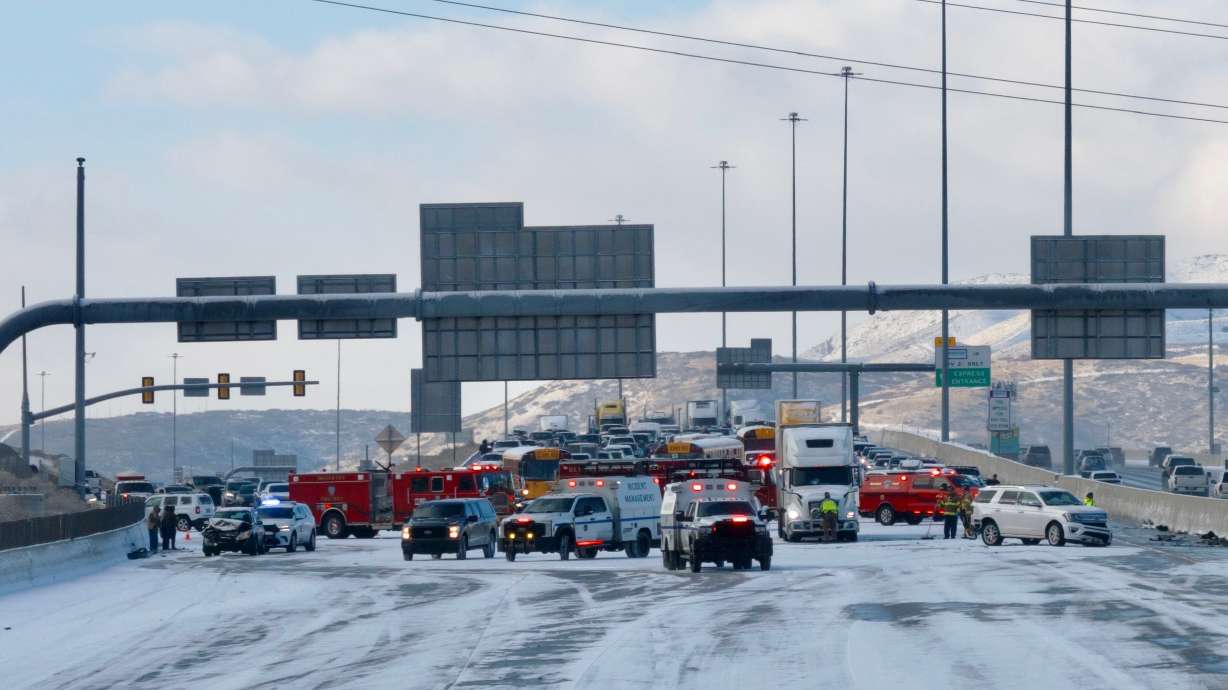 Multi-vehicle crashes along I-15 in Spanish Fork and Draper forced major delays for drivers across the Wasatch Front on Saturday.