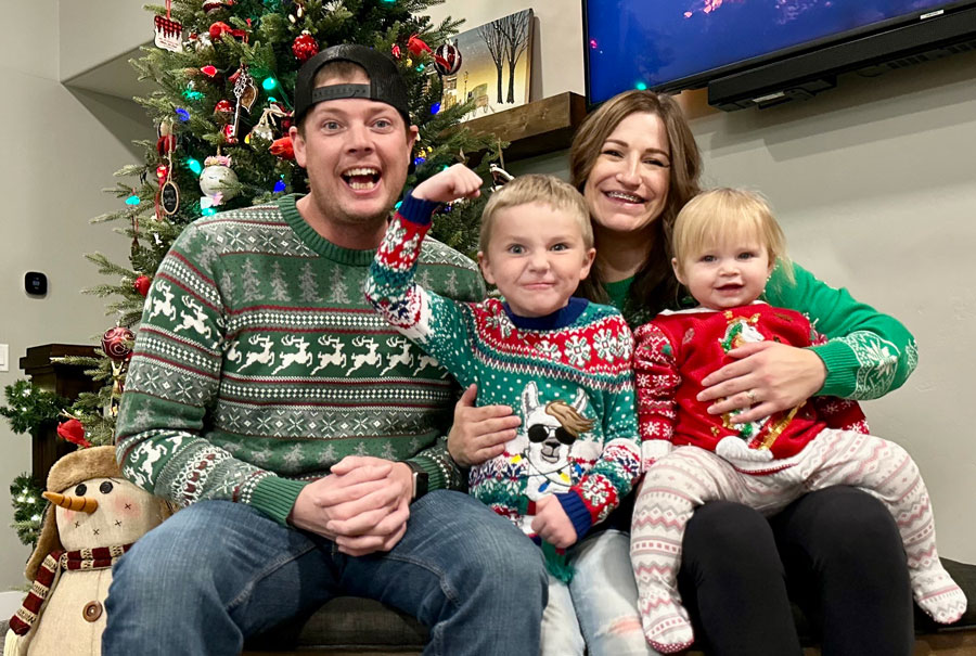 From left to right: Steven Cook, Jack Cook, Amanda Cook and Lily Cook pose for a family photo. Lily, a 2-year-old Idaho Falls resident, was recently diagnosed with stage 4 sacrococcygeal cancer, which has metastasized to her lungs. She is now undergoing chemotherapy treatment at Primary Children's Hospital in Salt Lake City.