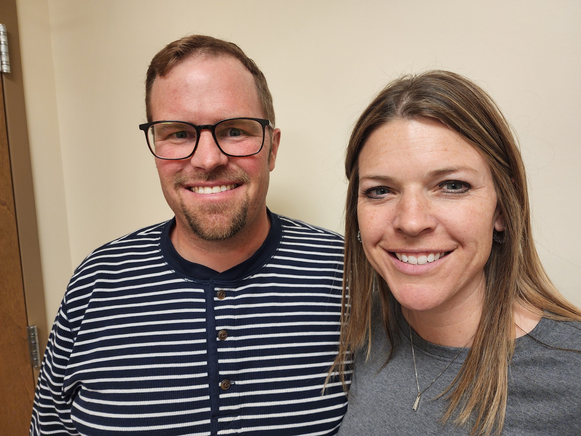 Brad and Julie Benson, of Ferron, in Emery County. Brad Benson experienced a life-threatening injury in a fall in October and recently met the doctors who saved his life.